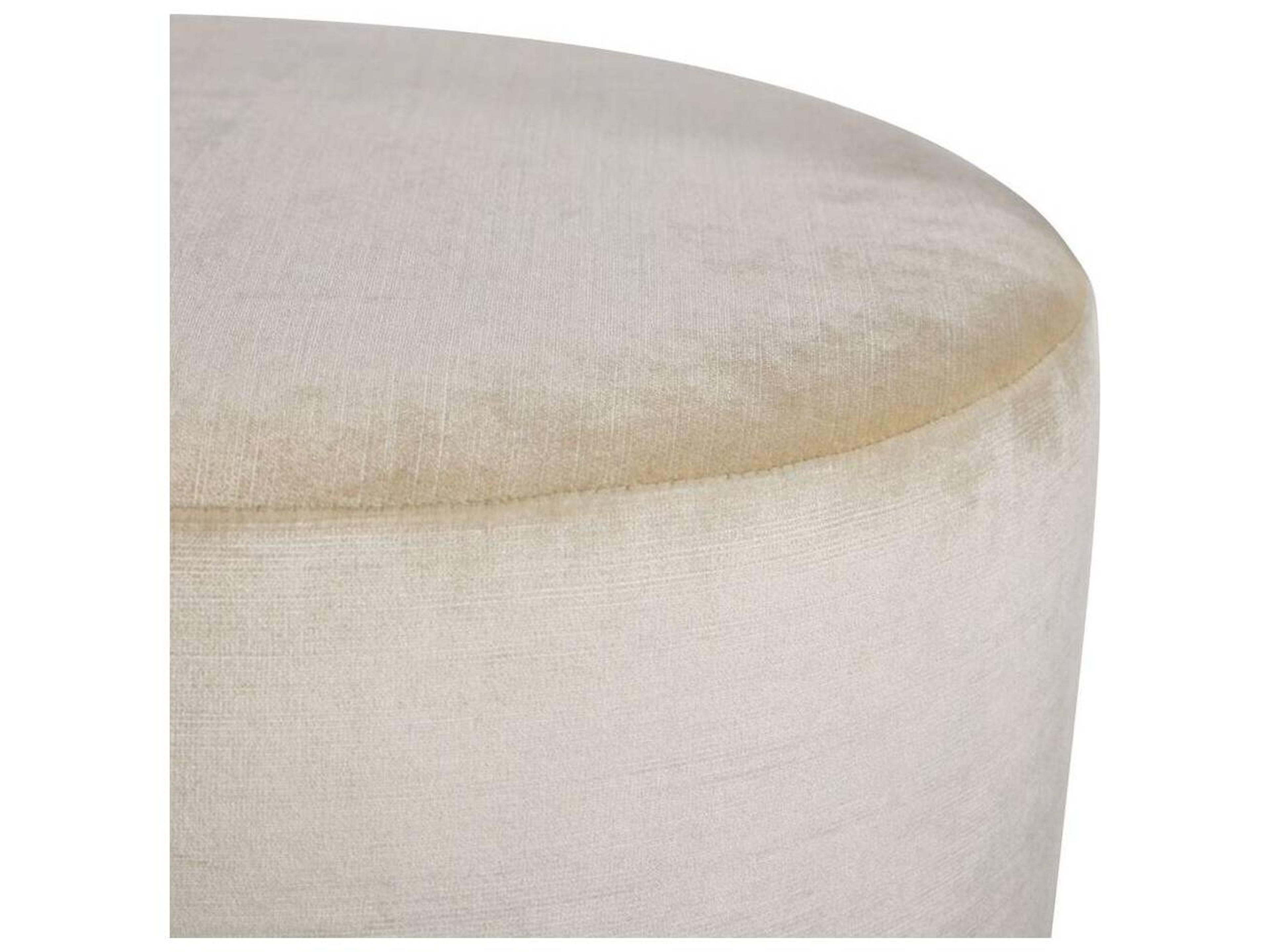 Arteriors Home Warby Sterling Polished Brass Beige Upholstered Ottoman