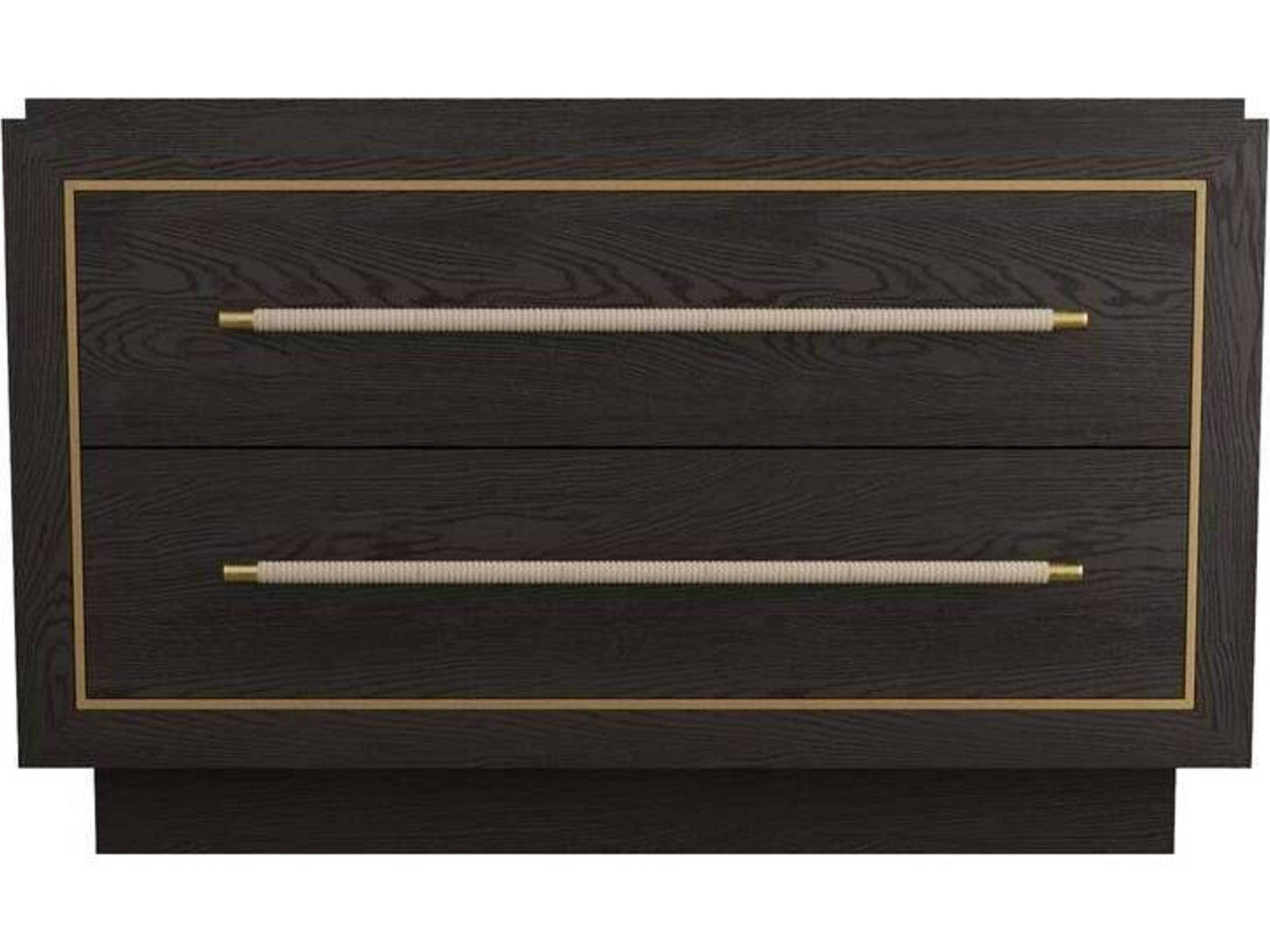 Arteriors Puckett Side Table Ebony Wood Two-Drawer Accent