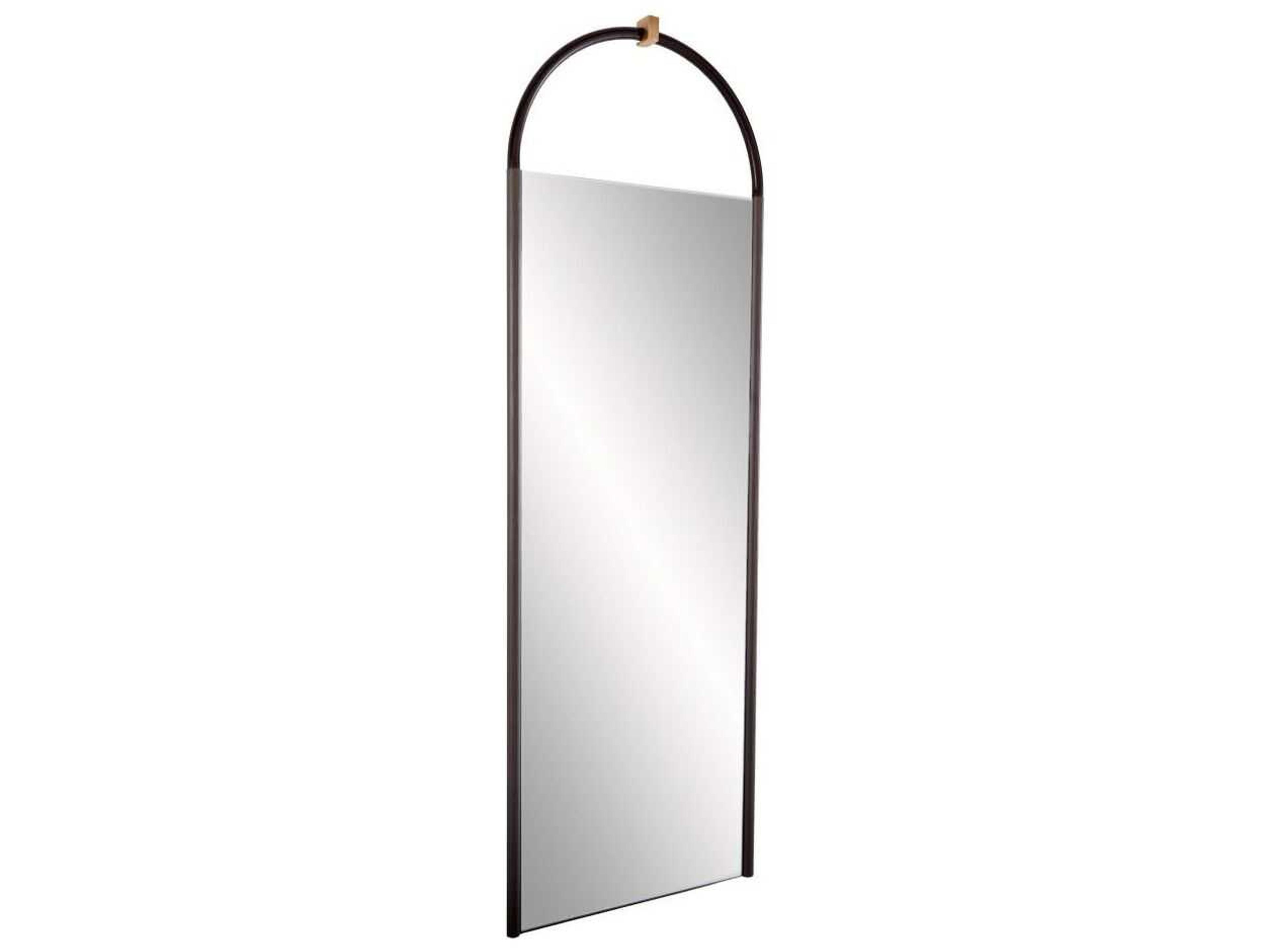 Floor Mirror Shevlin Arched Graphite Leather