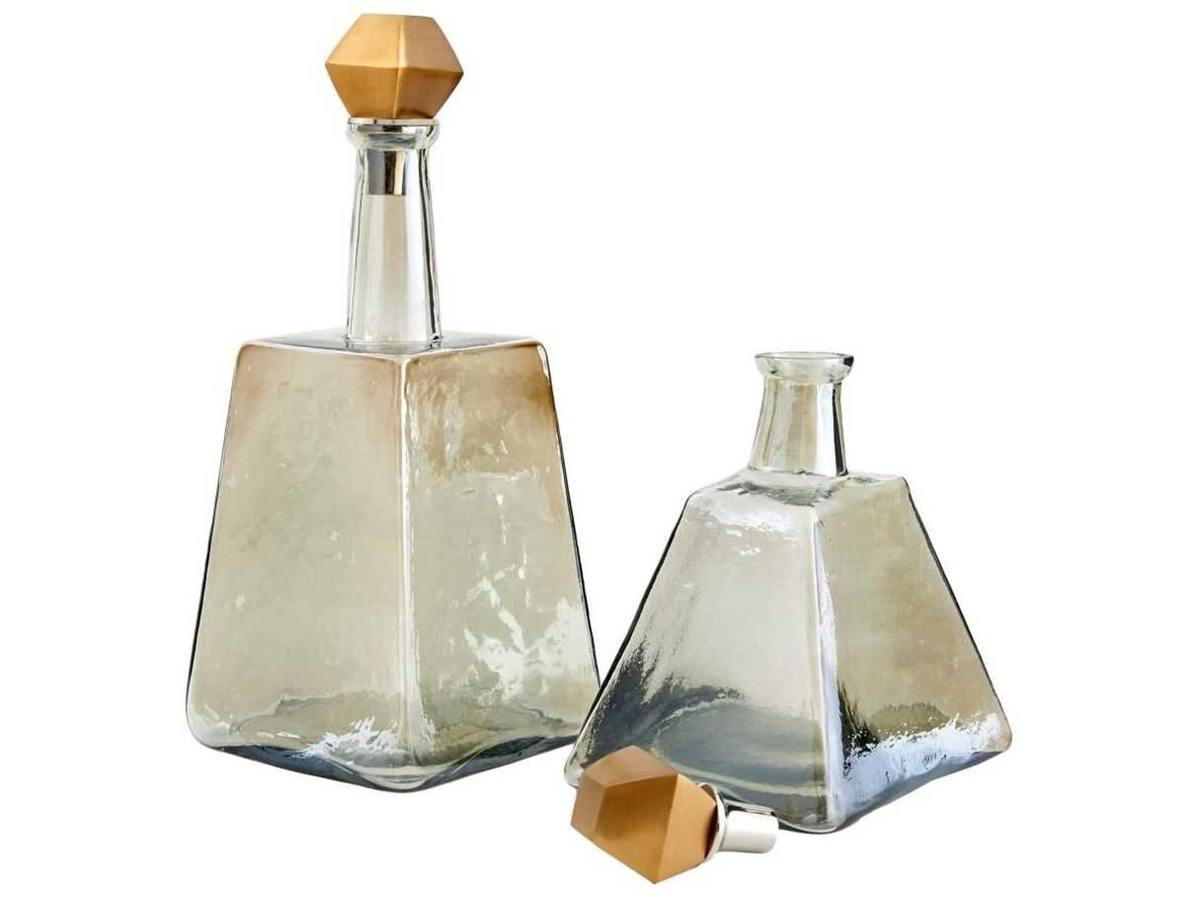 Preston Decanters Set of 2 Geometric Glass