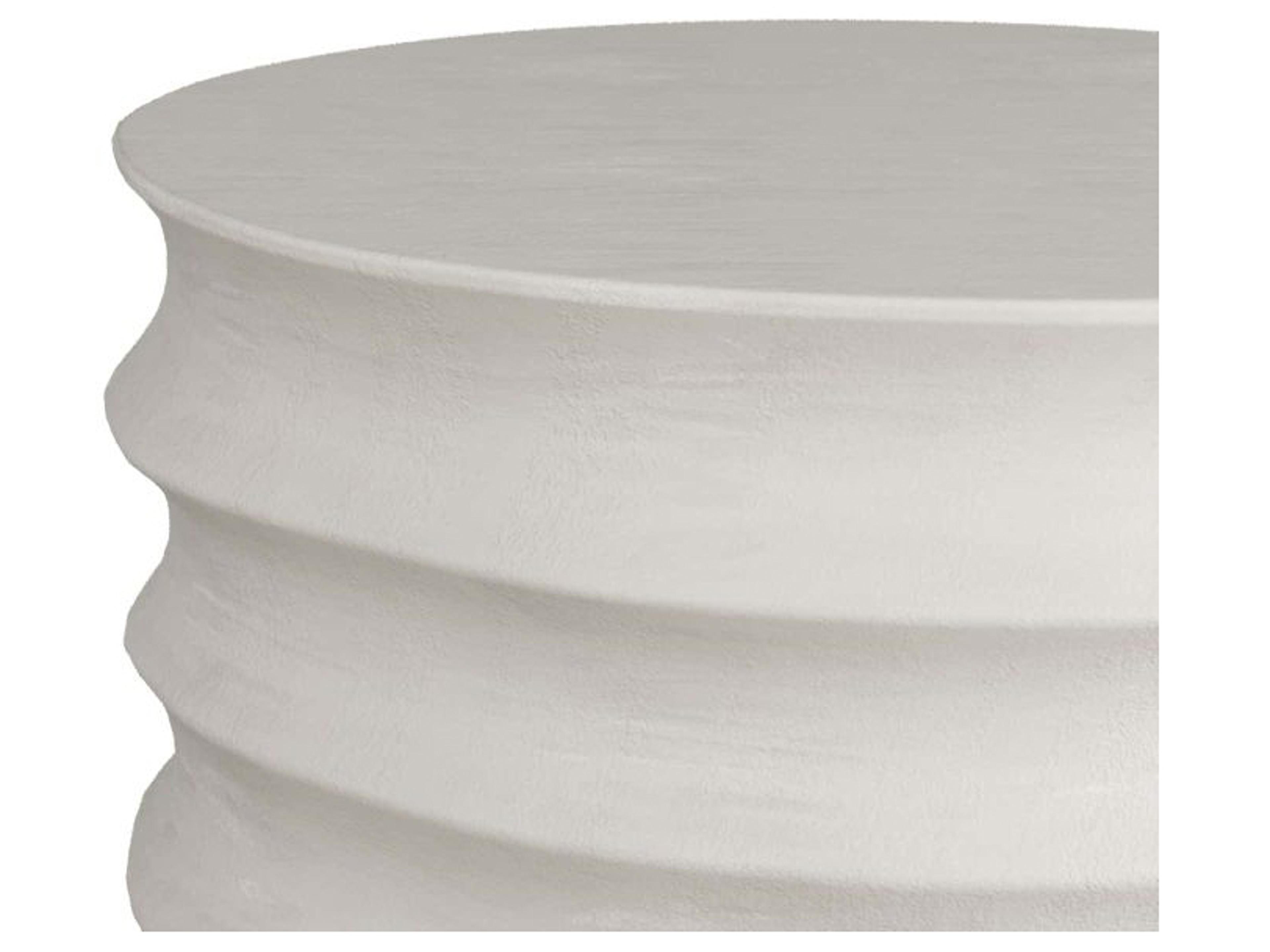 Arteriors Home Reiko Round Metal White Gesso End Table