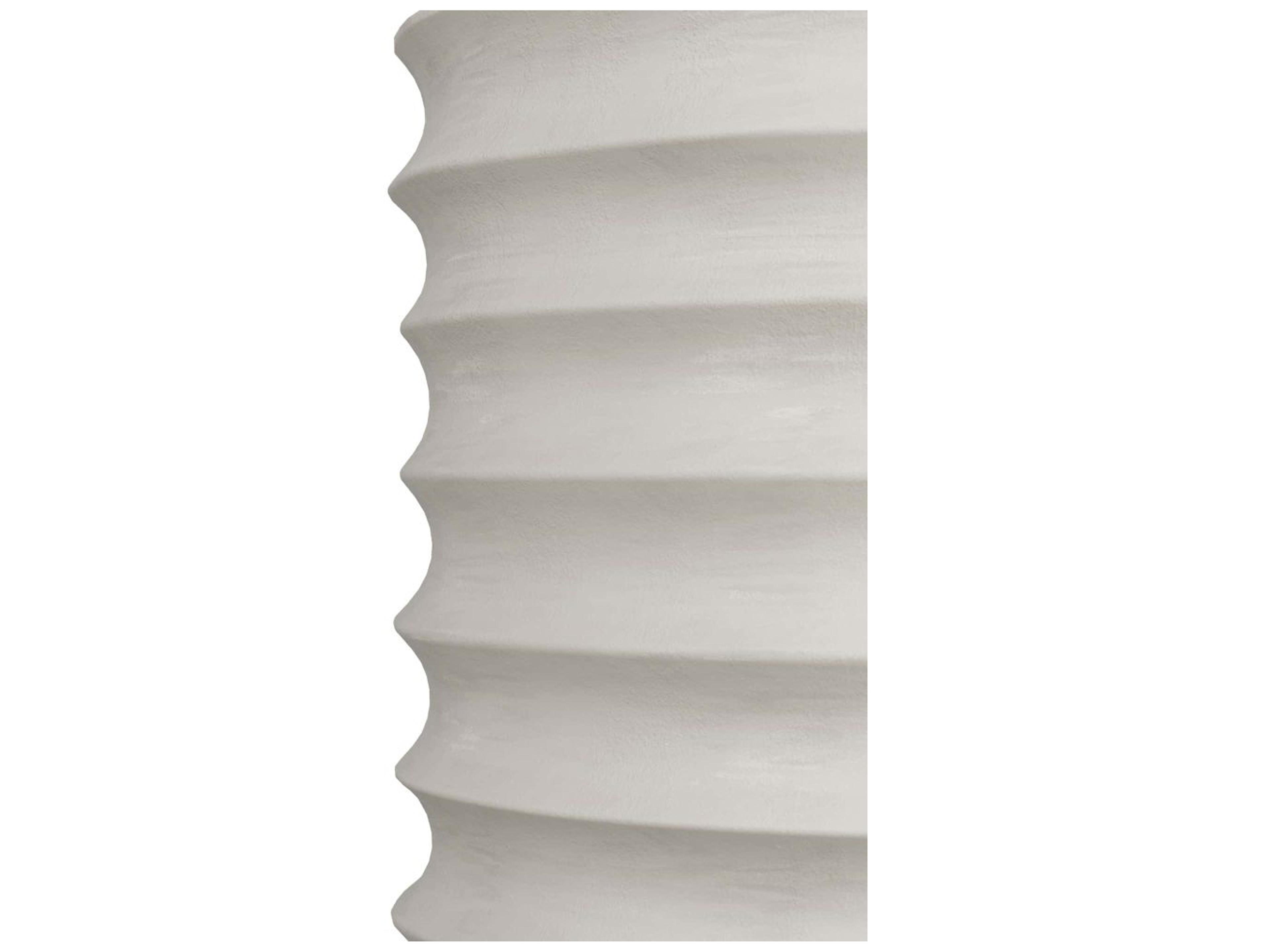 Reiko Accent Table White Gesso Drum Shaped