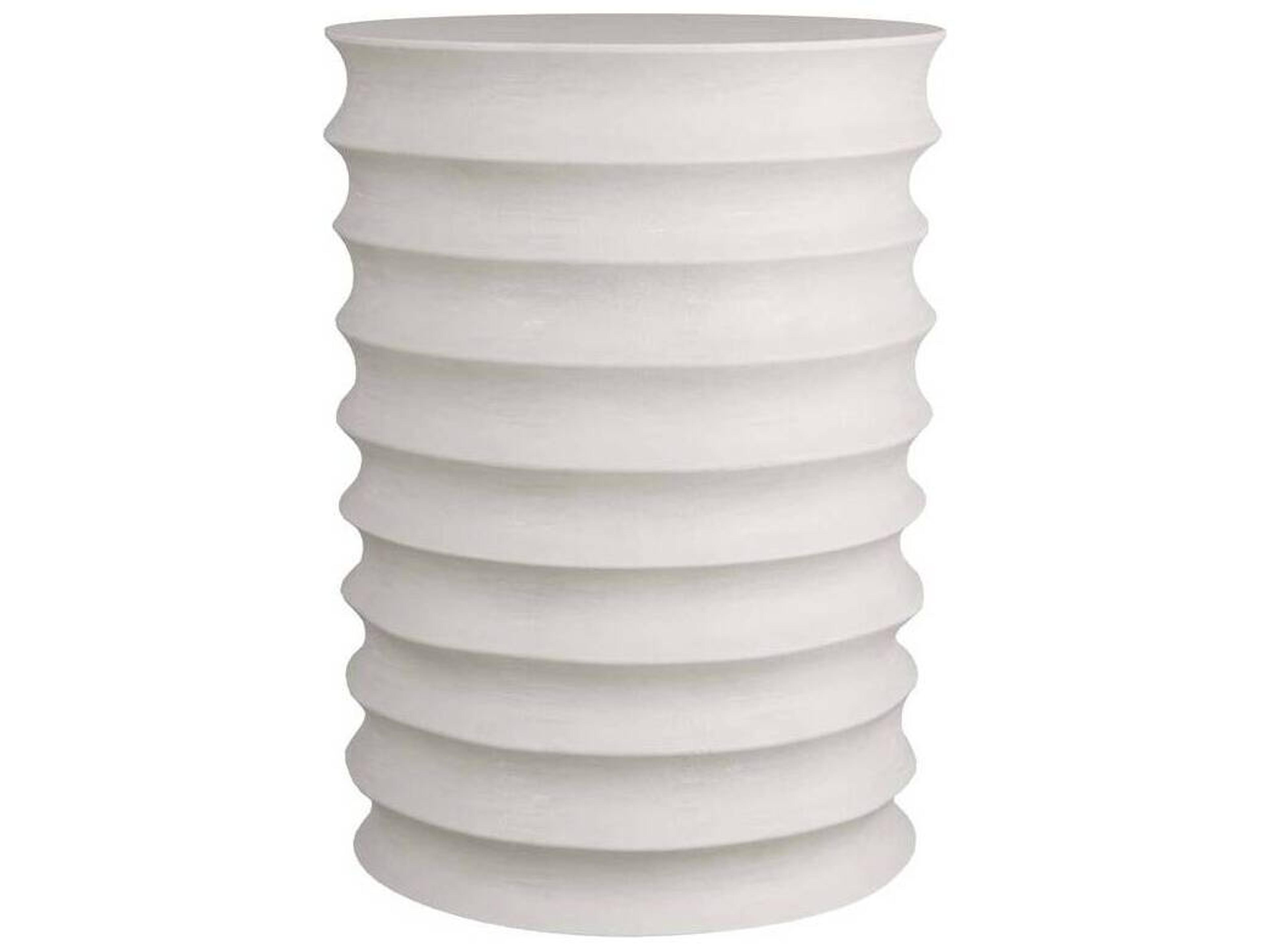 Arteriors Home Reiko Round Metal White Gesso End Table