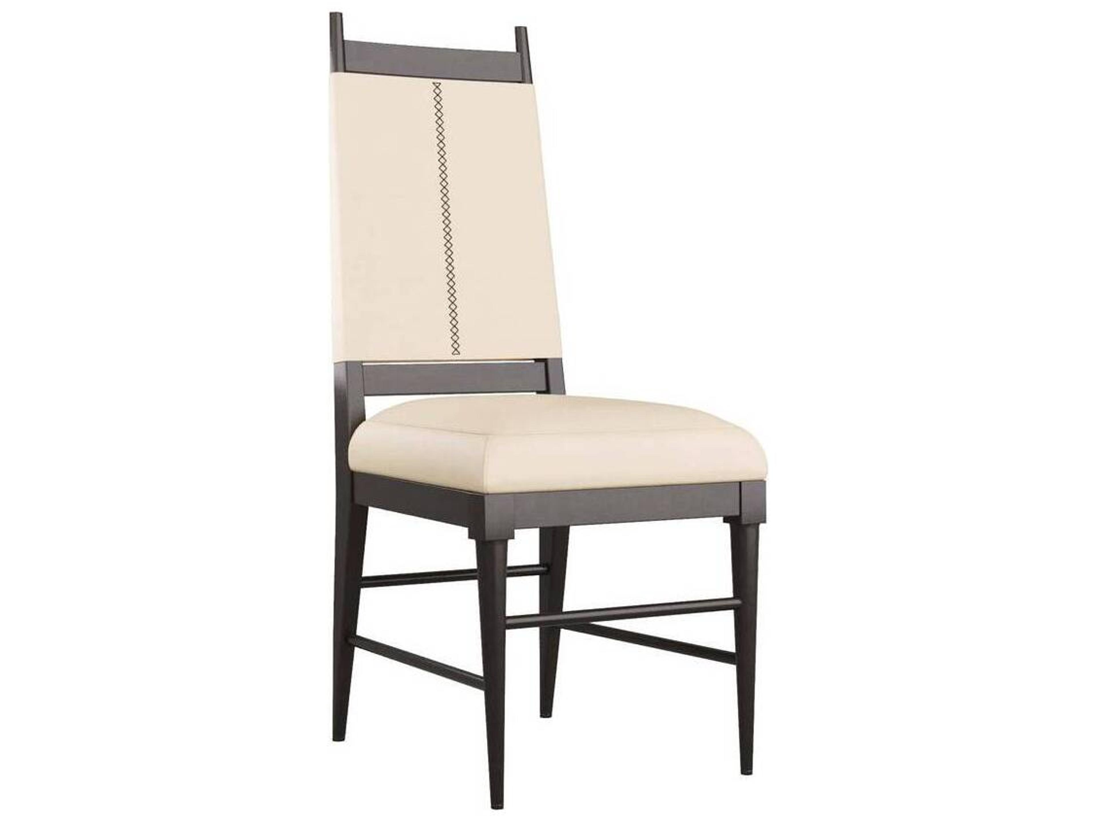 Arteriors Home Keegan Beech Wood Beige Leather Armless Dining Chair