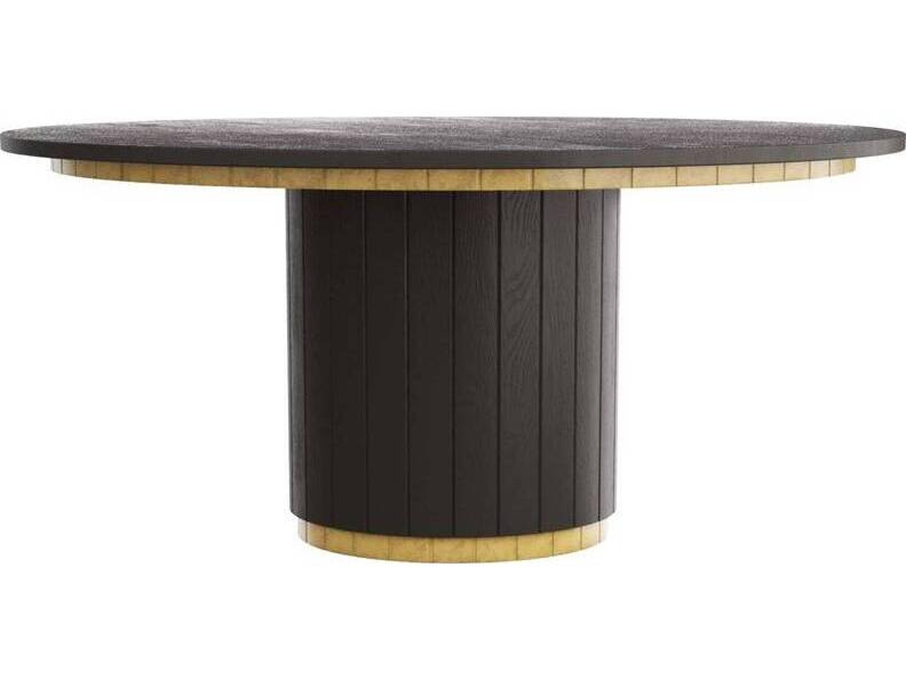 Arteriors Home Reid Round Wood Ebony Dining Table