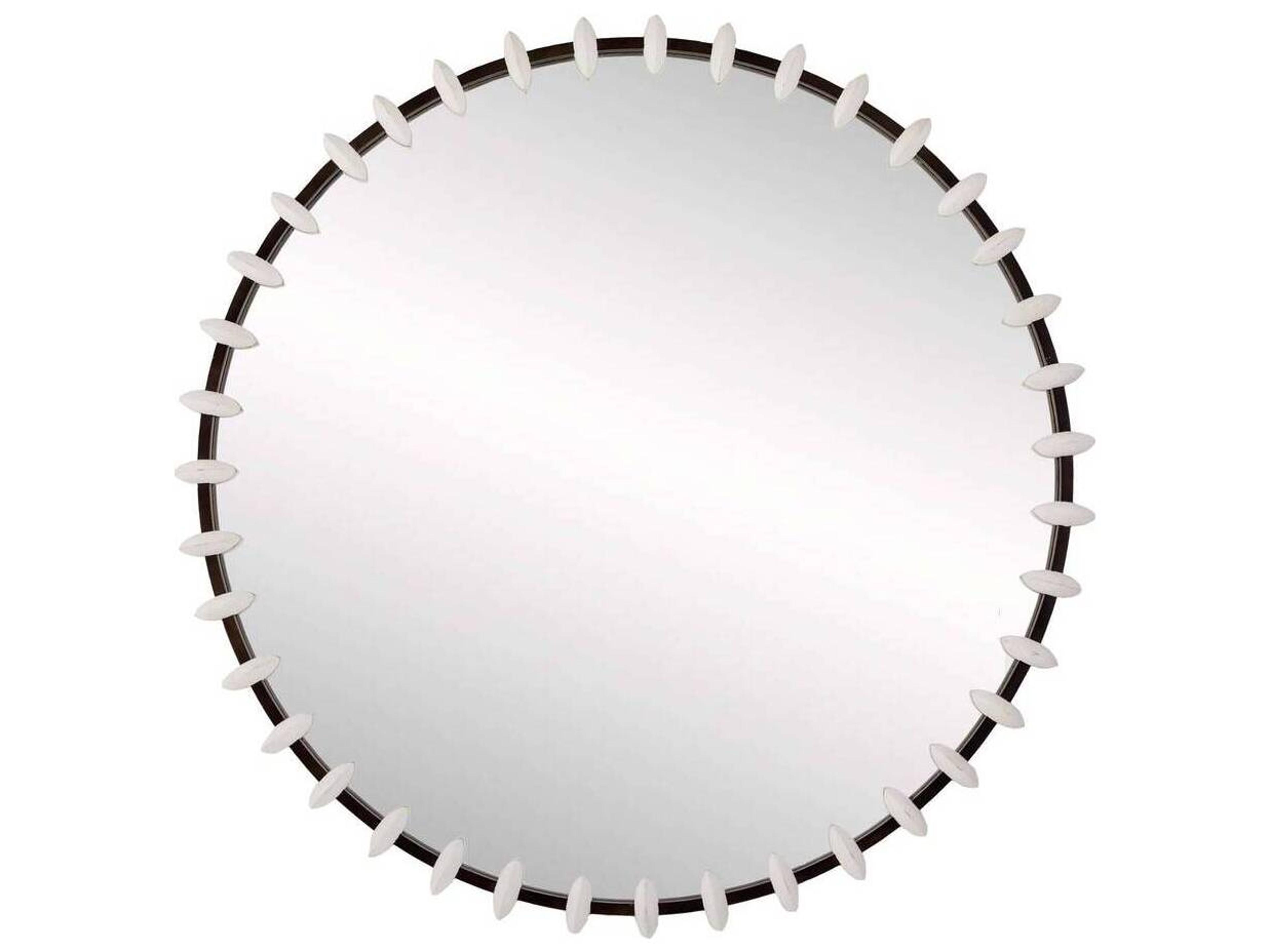 Arteriors Home Pira White Gesso Round Wall Mirror