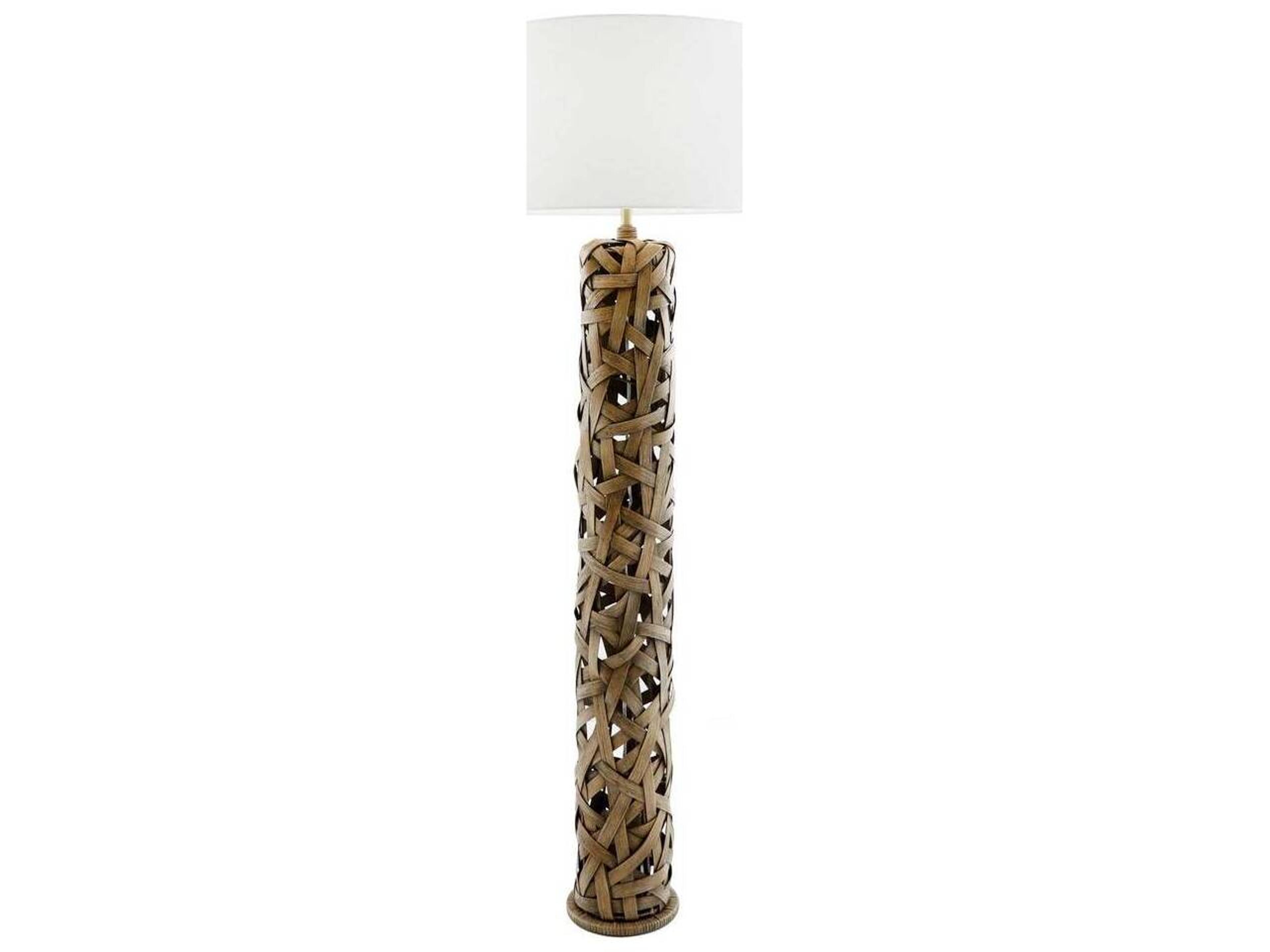 Arteriors Home Horatio Palm Gray Rattan Brown Floor Lamp