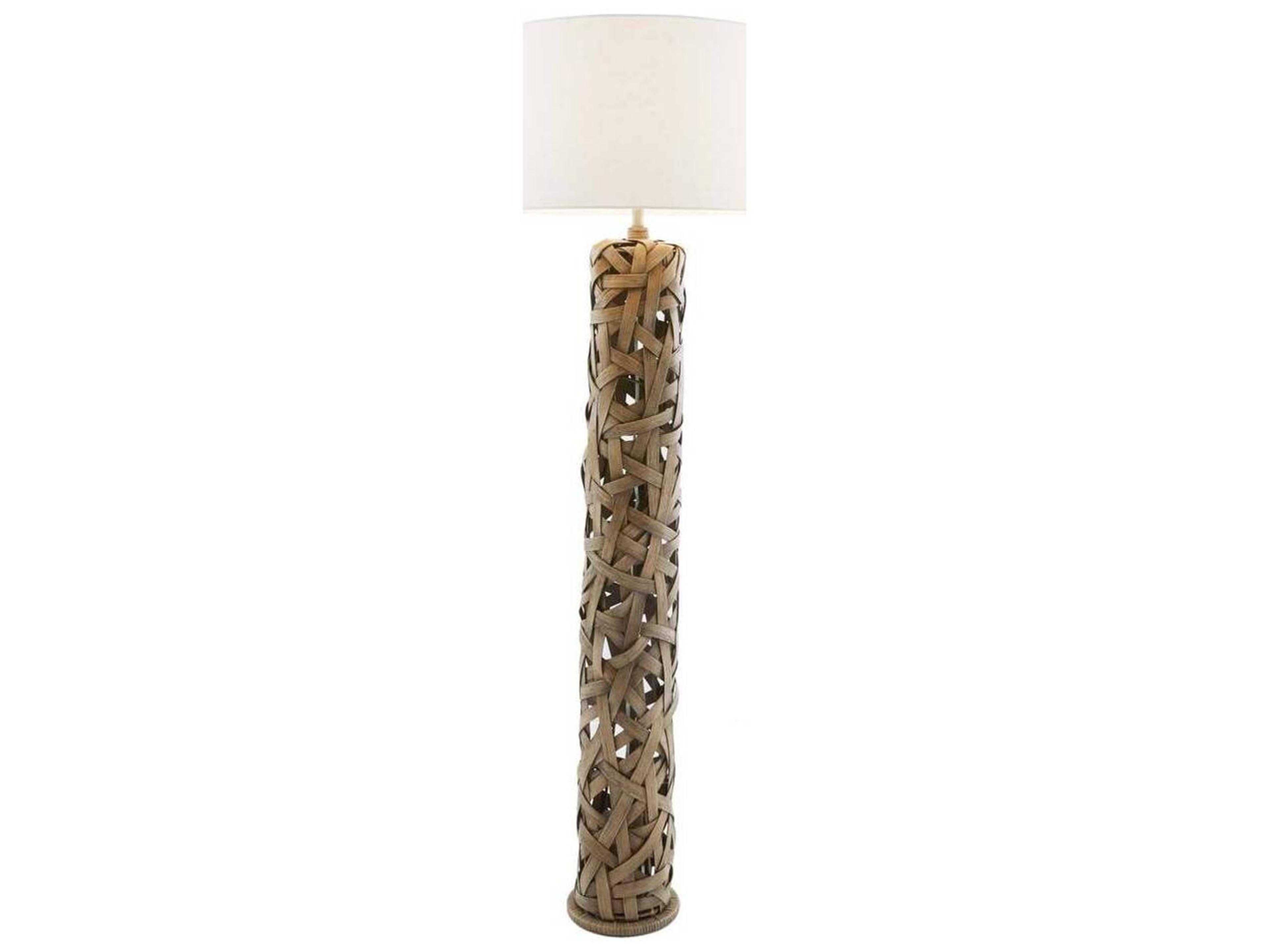 Arteriors Home Horatio Palm Gray Rattan Brown Floor Lamp
