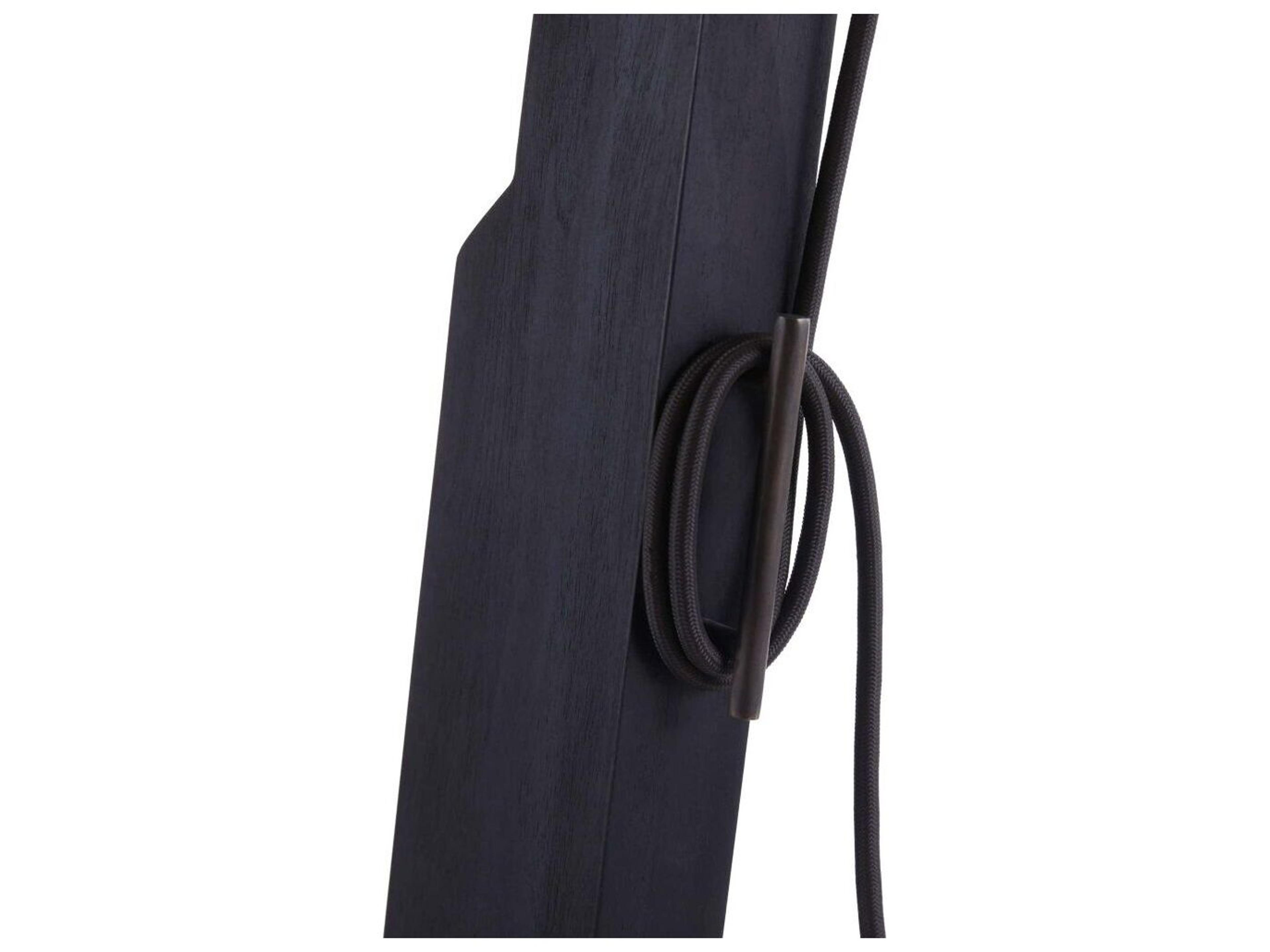 Arteriors Home Sarsa Ebony Teak Travertine Black Floor Lamp
