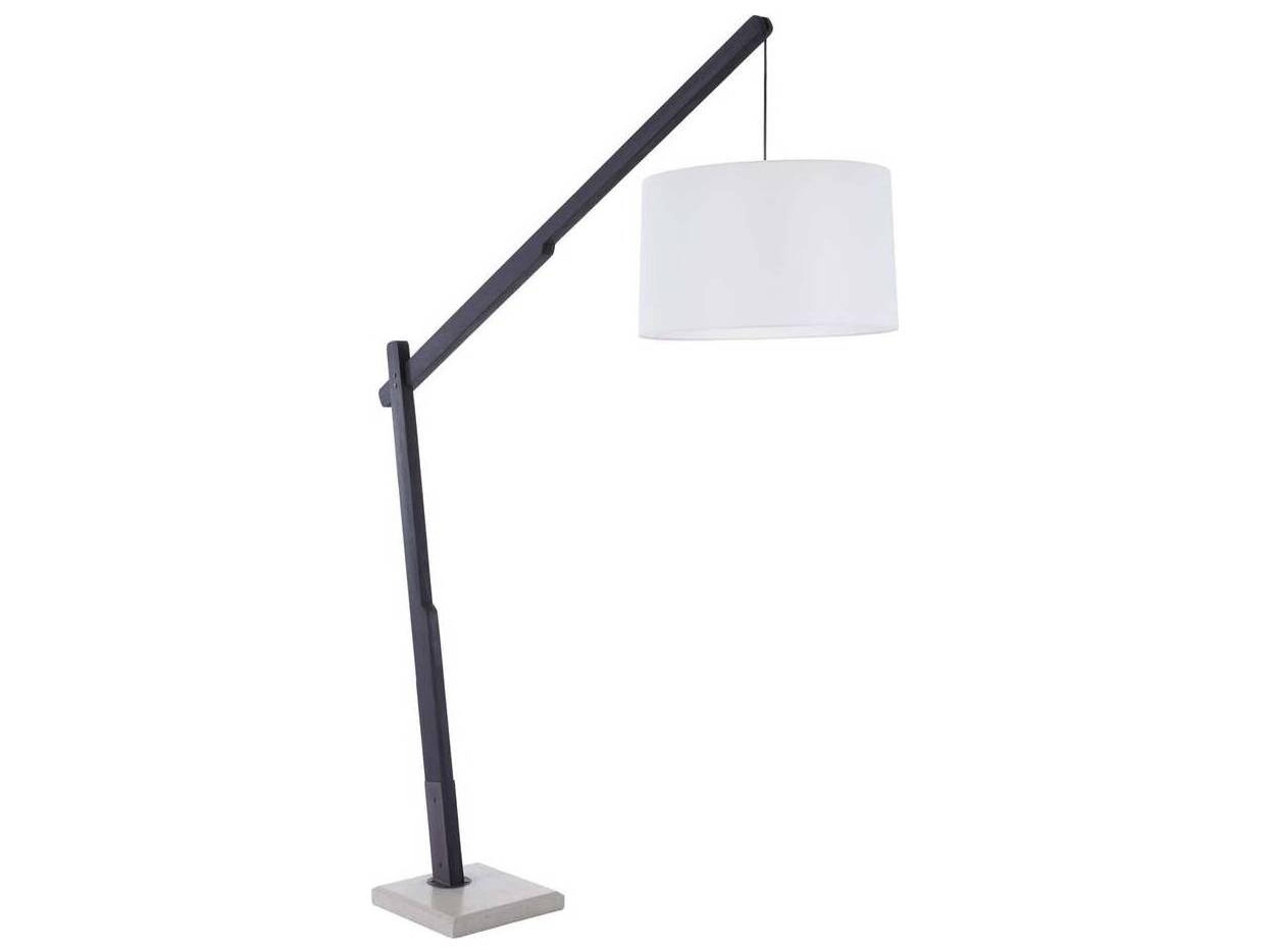 Arteriors Home Sarsa Ebony Teak Travertine Black Floor Lamp