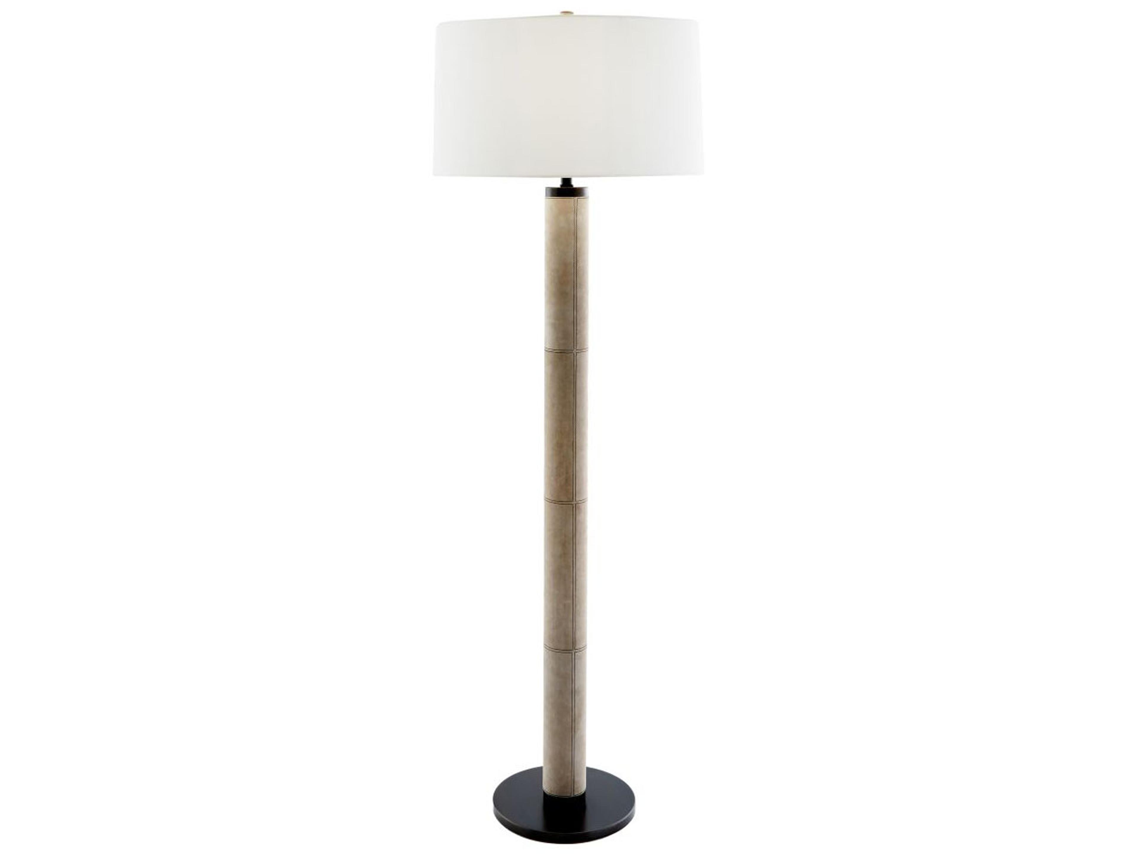 Russel Bone Suede and Bronze Iron Floor Lamp