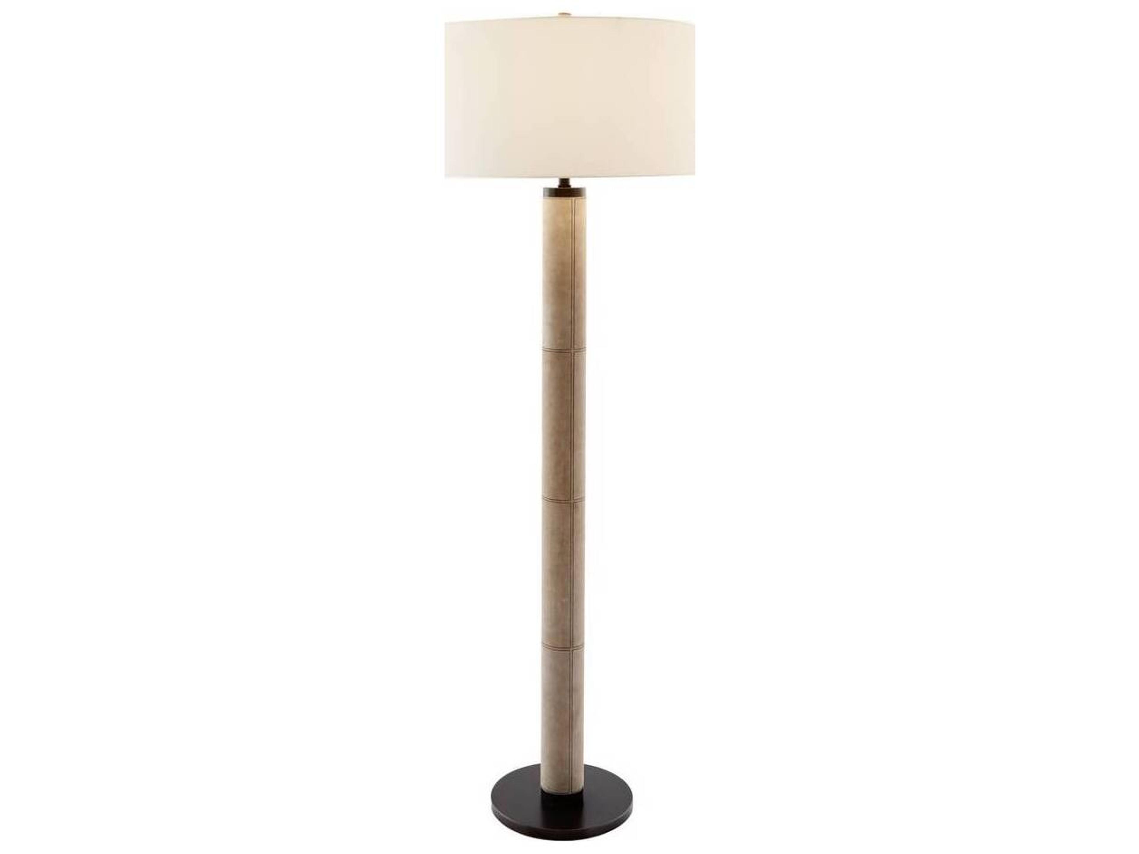 Arteriors Home Russel Bone Suede Bronze Iron Off White Floor Lamp