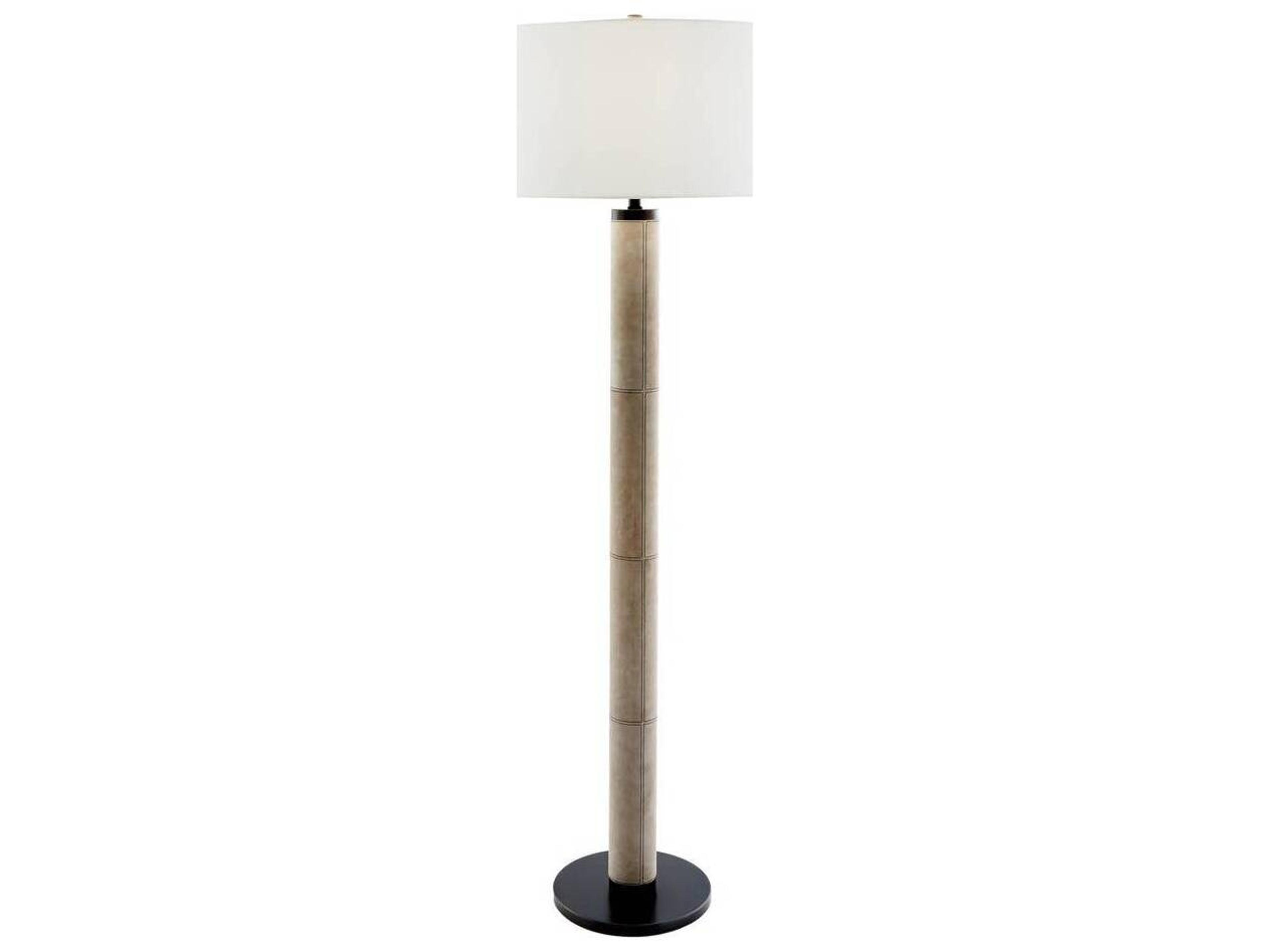 Arteriors Home Russel Bone Suede Bronze Iron Off White Floor Lamp