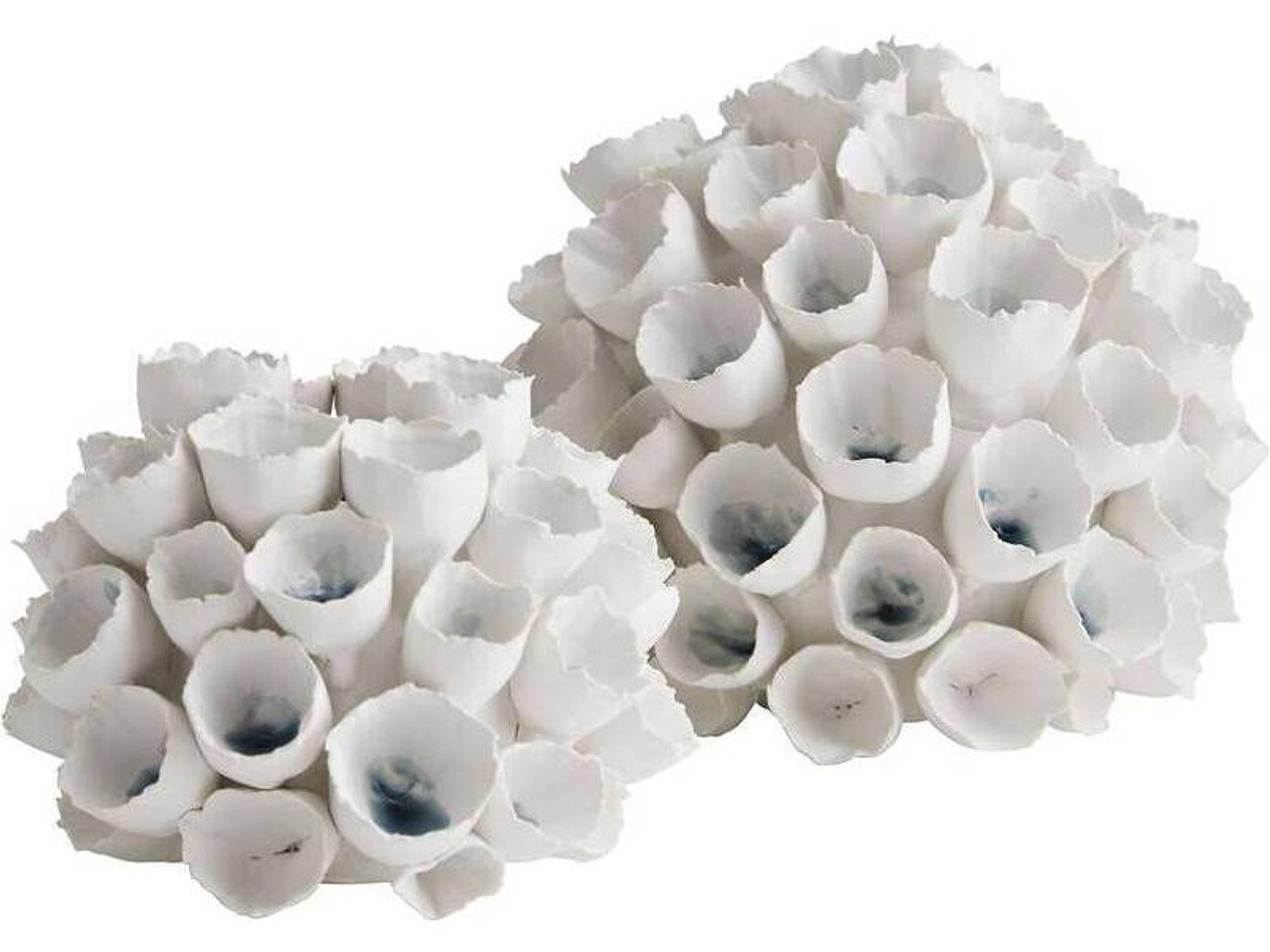 Arteriors Home Dakota White Pale Cornflower Vase Set of 2