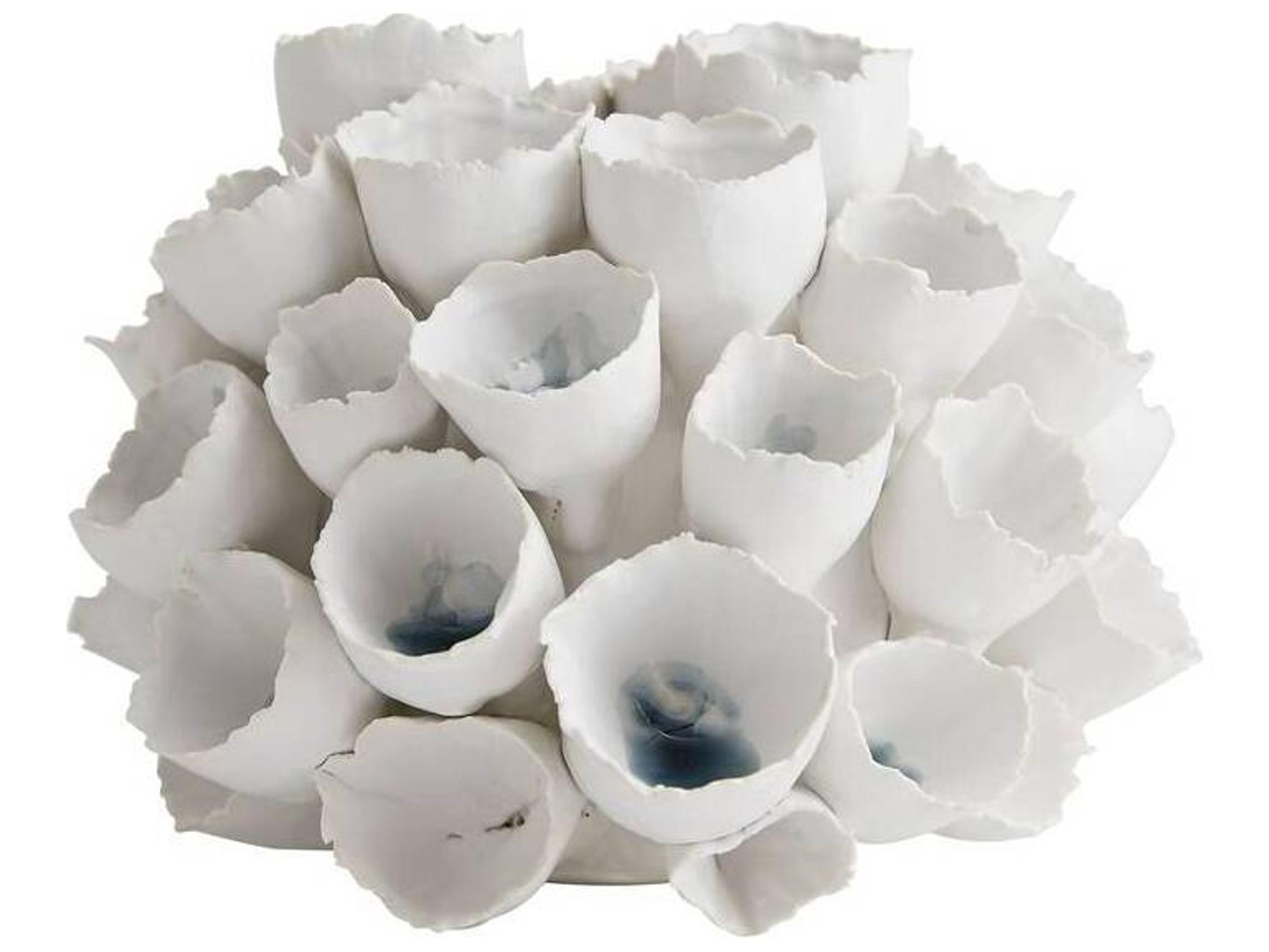 Arteriors Home Dakota White Pale Cornflower Vase Set of 2