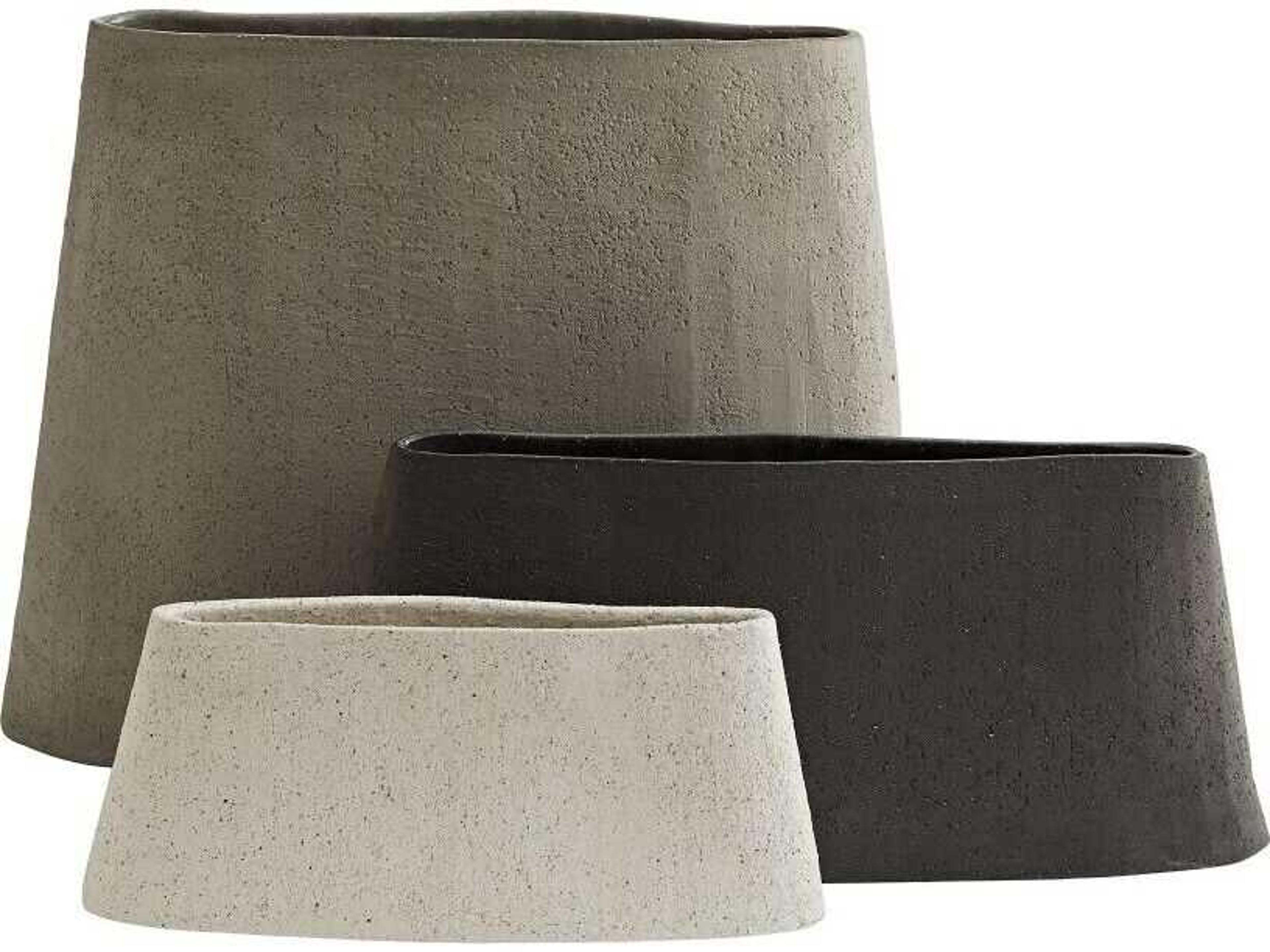 Arteriors Home Hasta Gray Ceramic Vase Set of 3