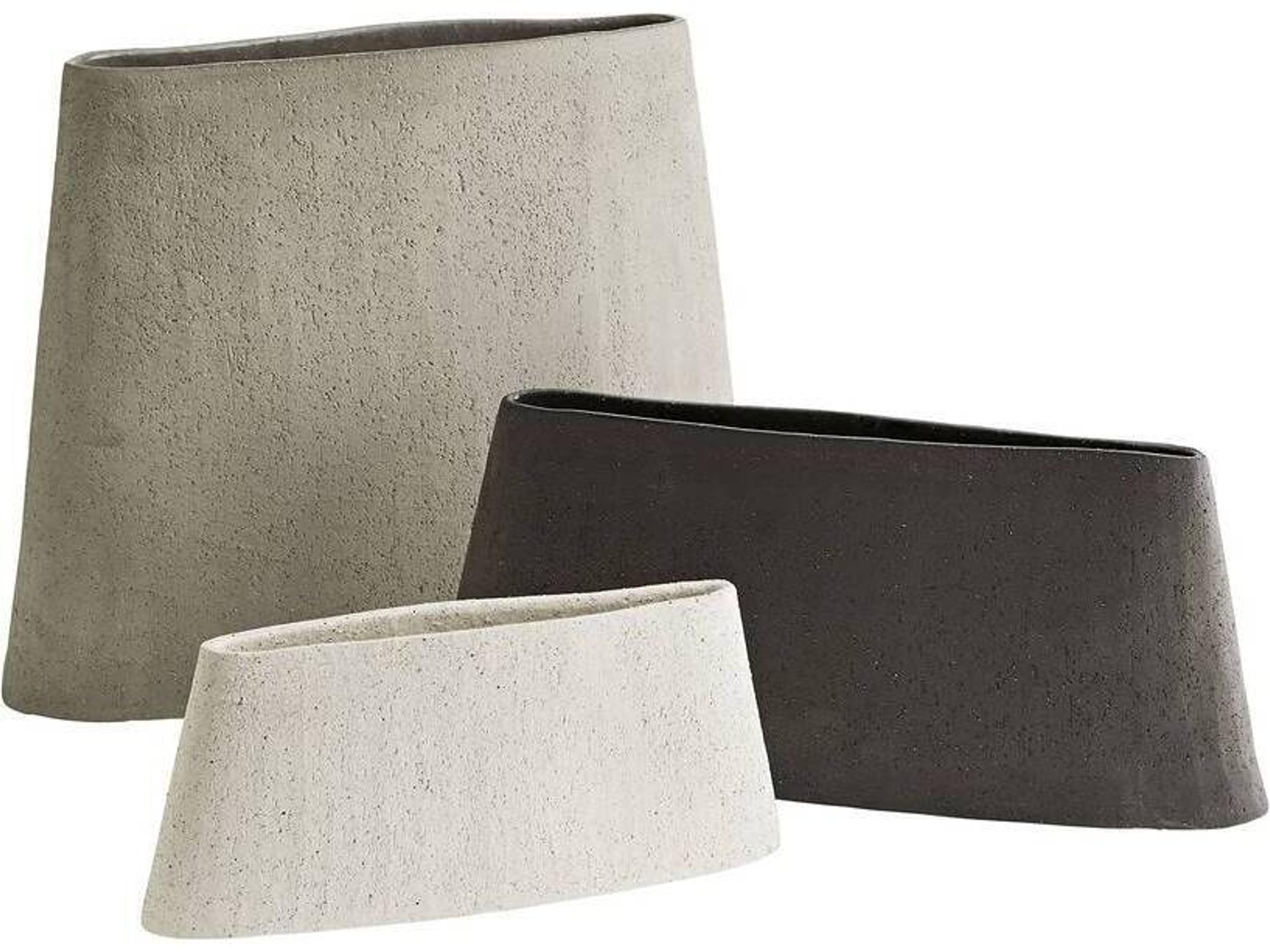 Arteriors Home Hasta Gray Ceramic Vase Set of 3