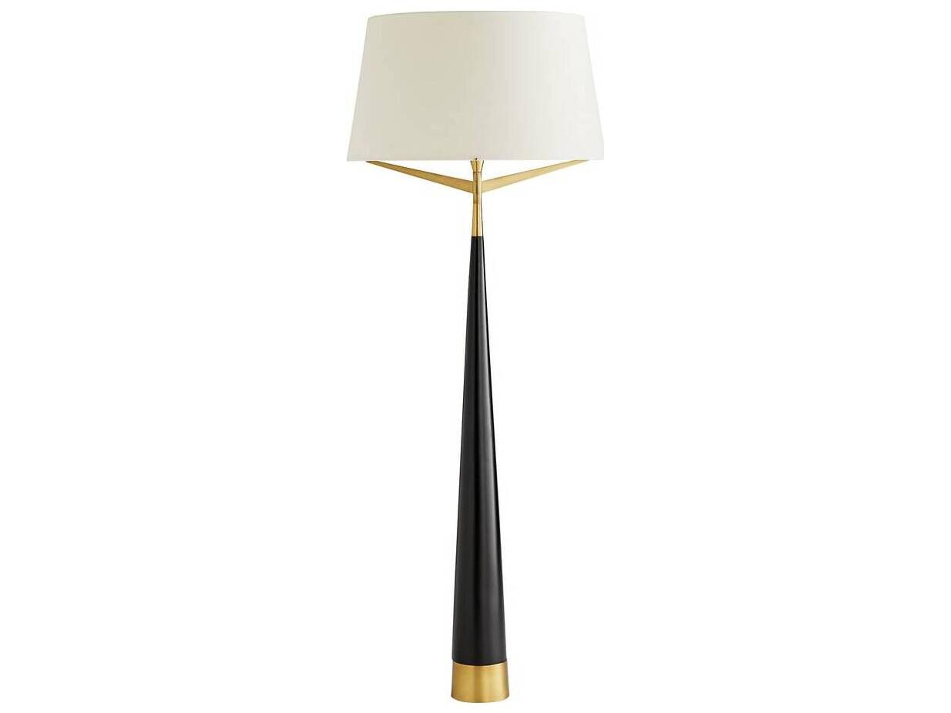 Arteriors Home Elden Black Resin Antique Brass Floor Lamp