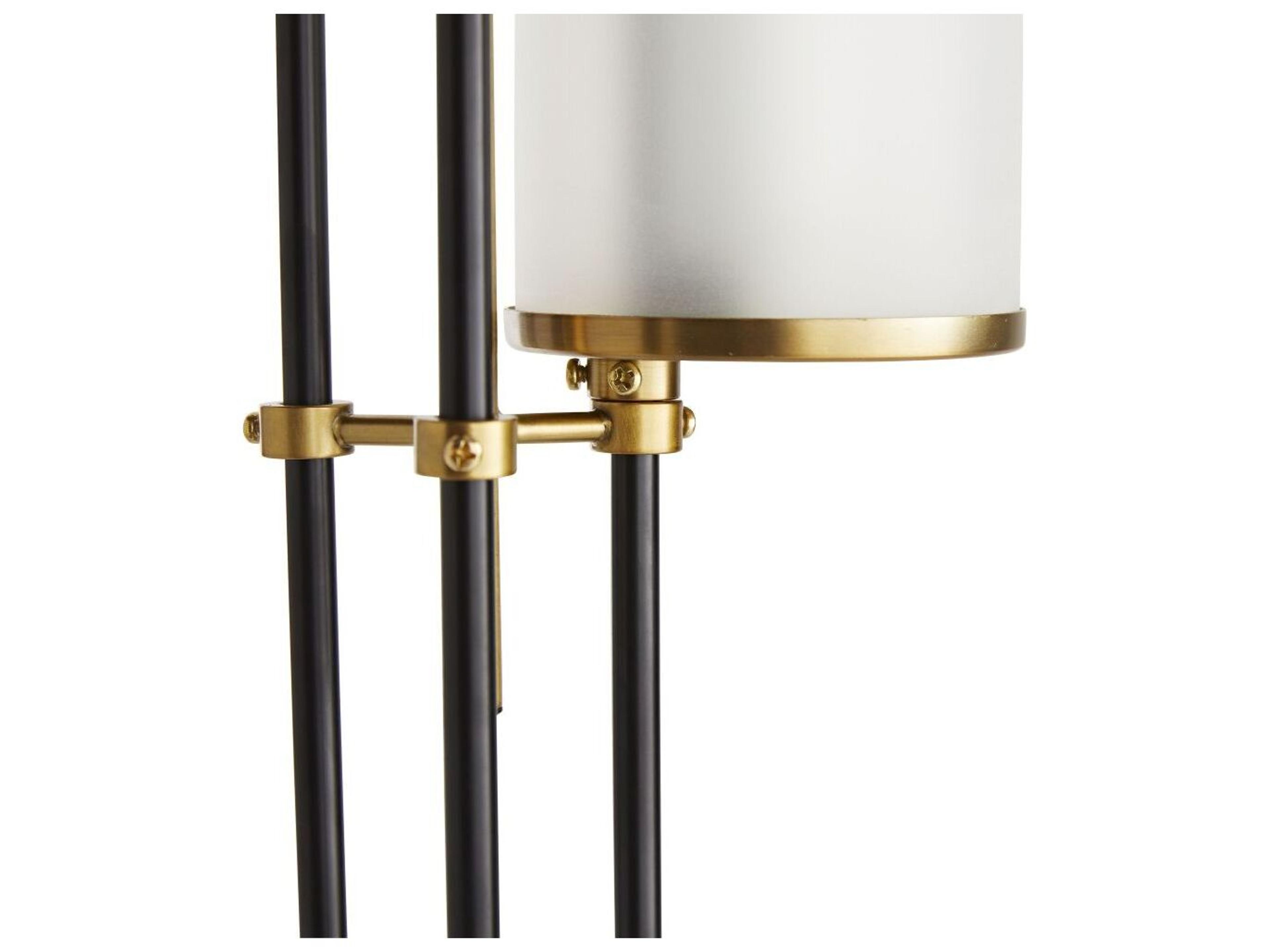 Arteriors Home Stefan White Marble Black Iron Floor Lamp