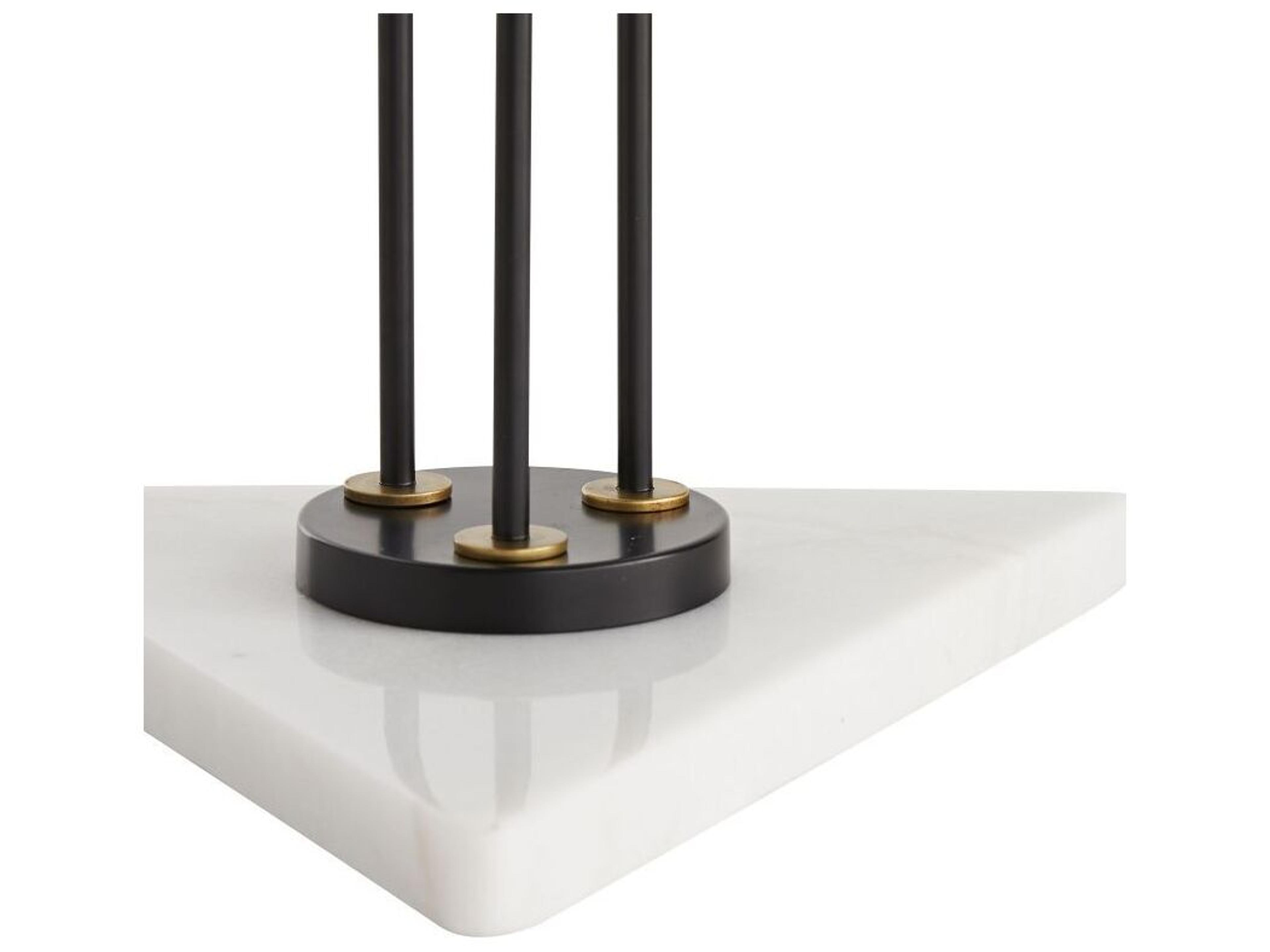 Arteriors Home Stefan White Marble Black Iron Floor Lamp