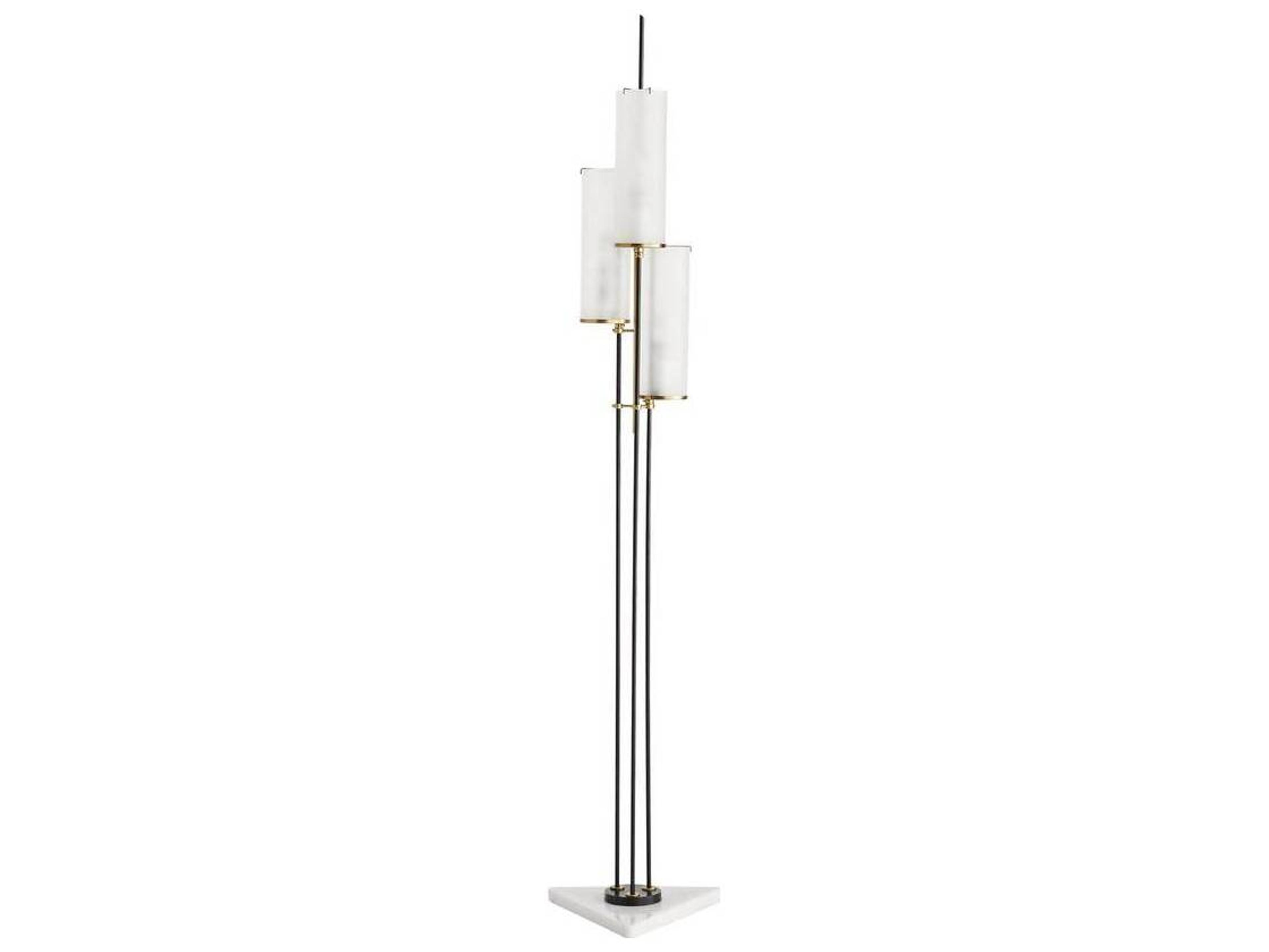 Arteriors Home Stefan White Marble Black Iron Floor Lamp