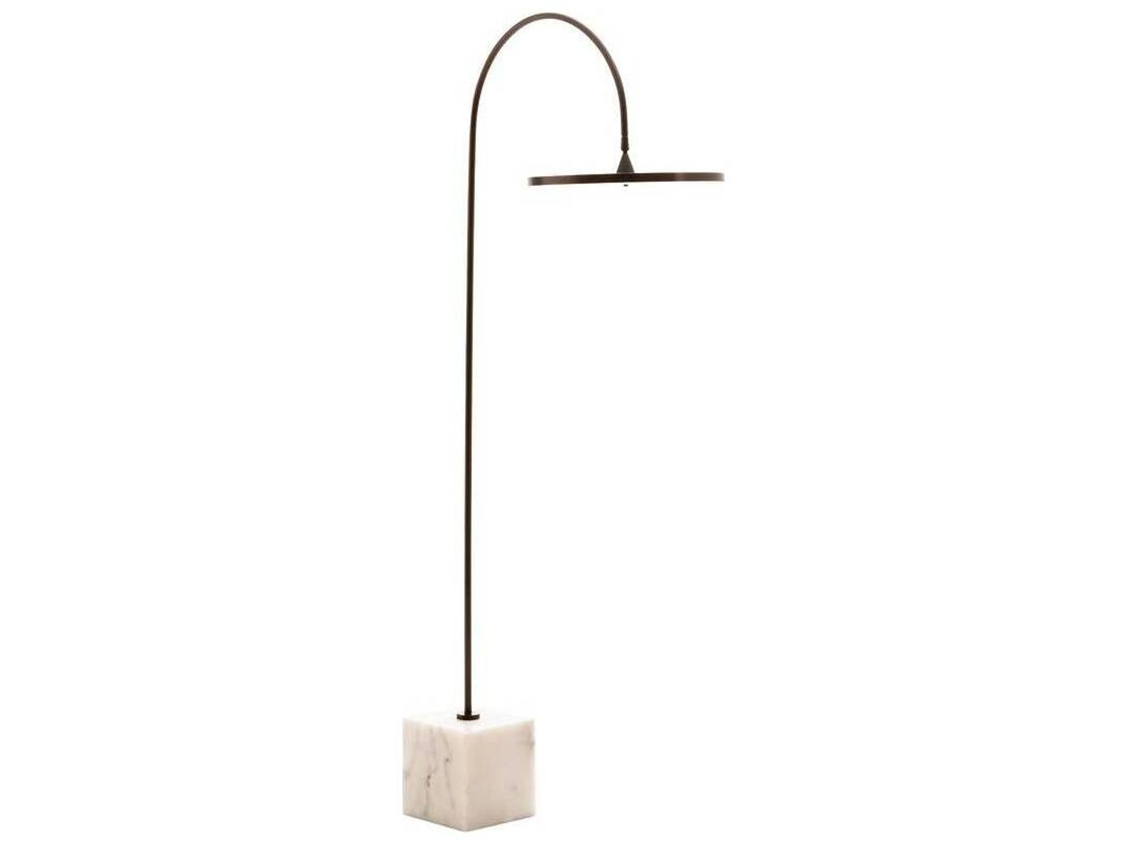 Arteriors Home Nuri English Bronze White Marble Floor Lamp