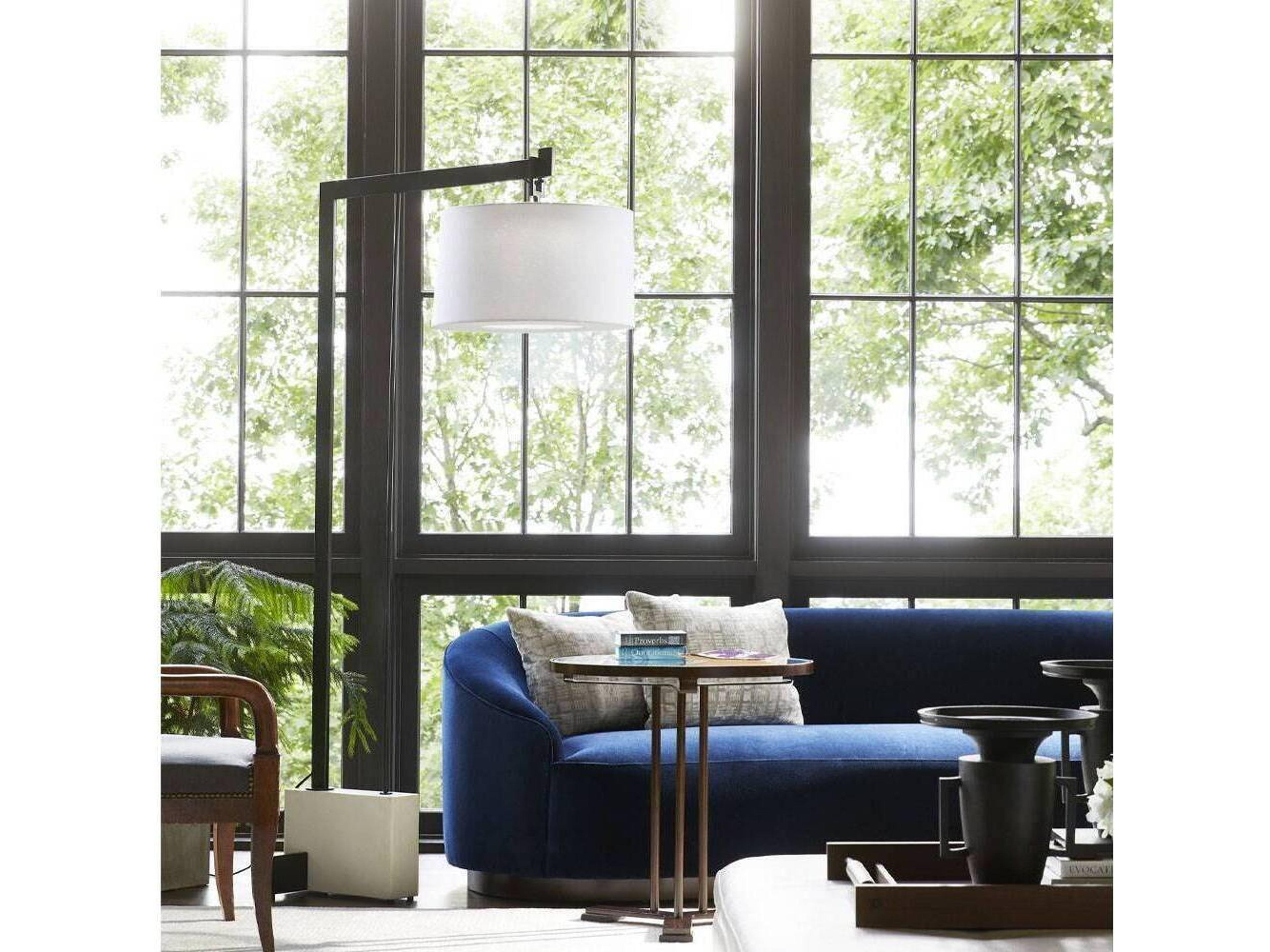 Arteriors Home Turner Indigo Blue Velvet Upholstered Sofa