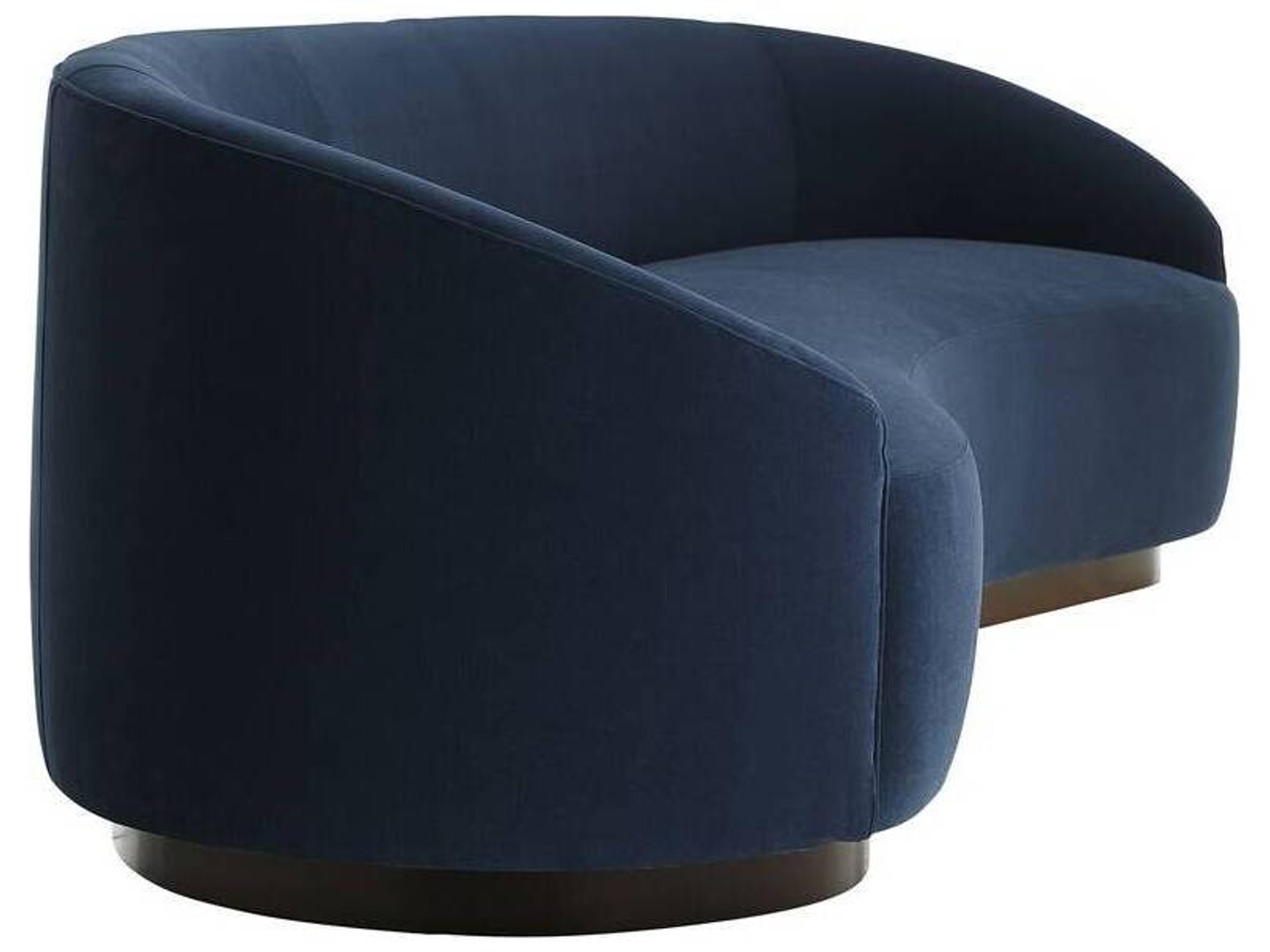 Arteriors Home Turner Indigo Blue Velvet Upholstered Sofa
