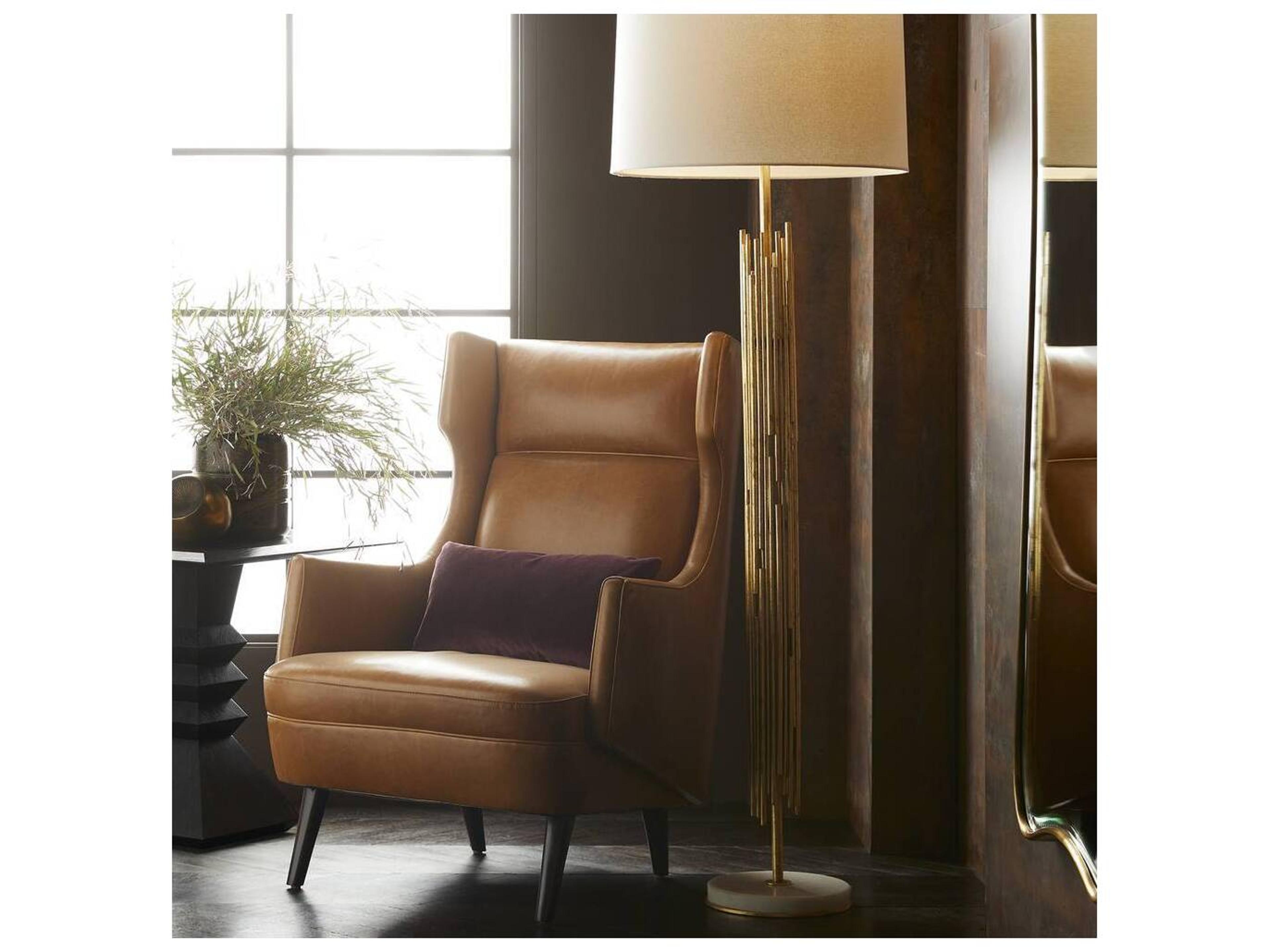 Arteriors Home Budelli Brown Leather Accent Chair