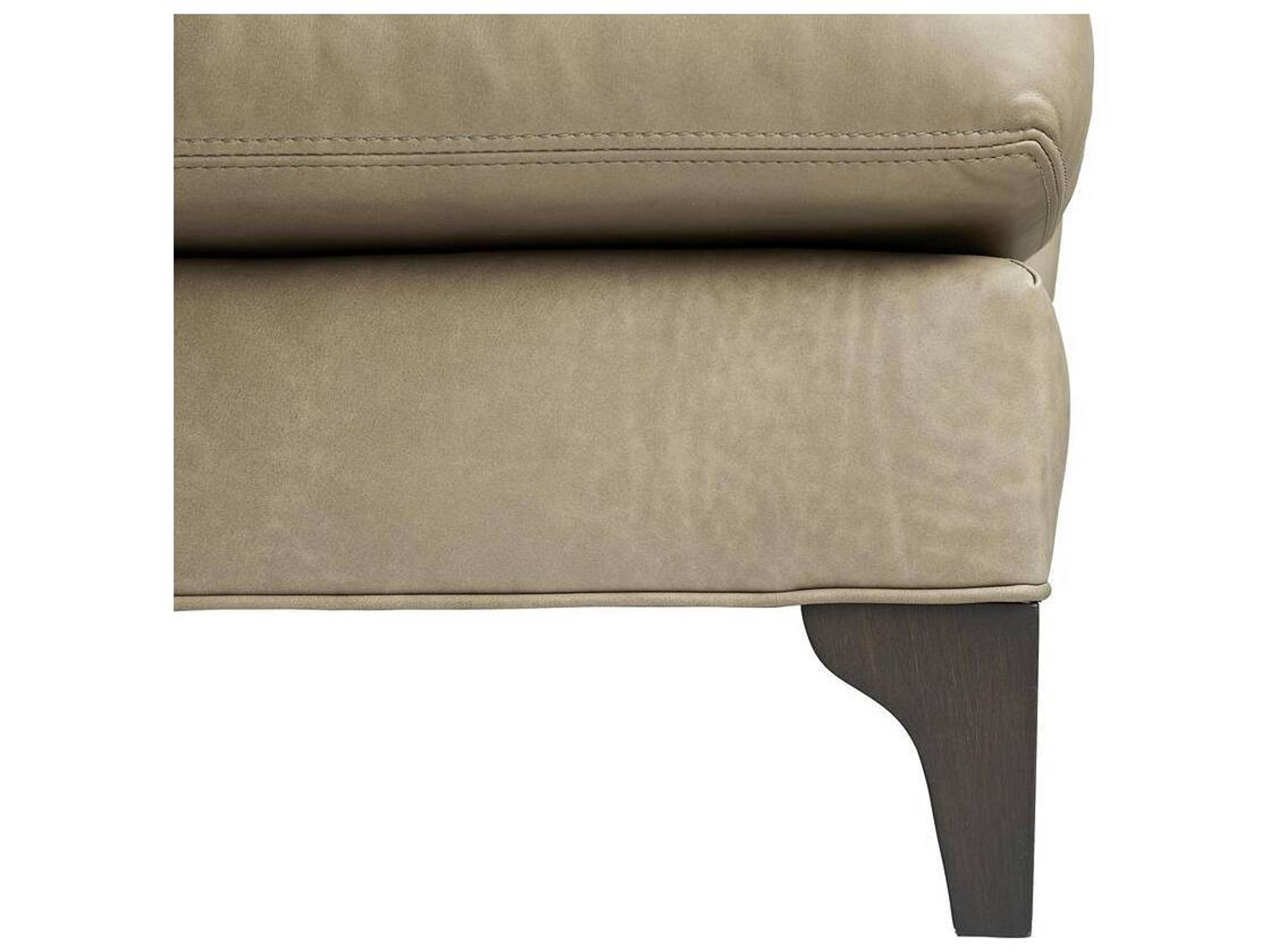 Arteriors Home Klein Mushroom Grey Ash Leather Sofa