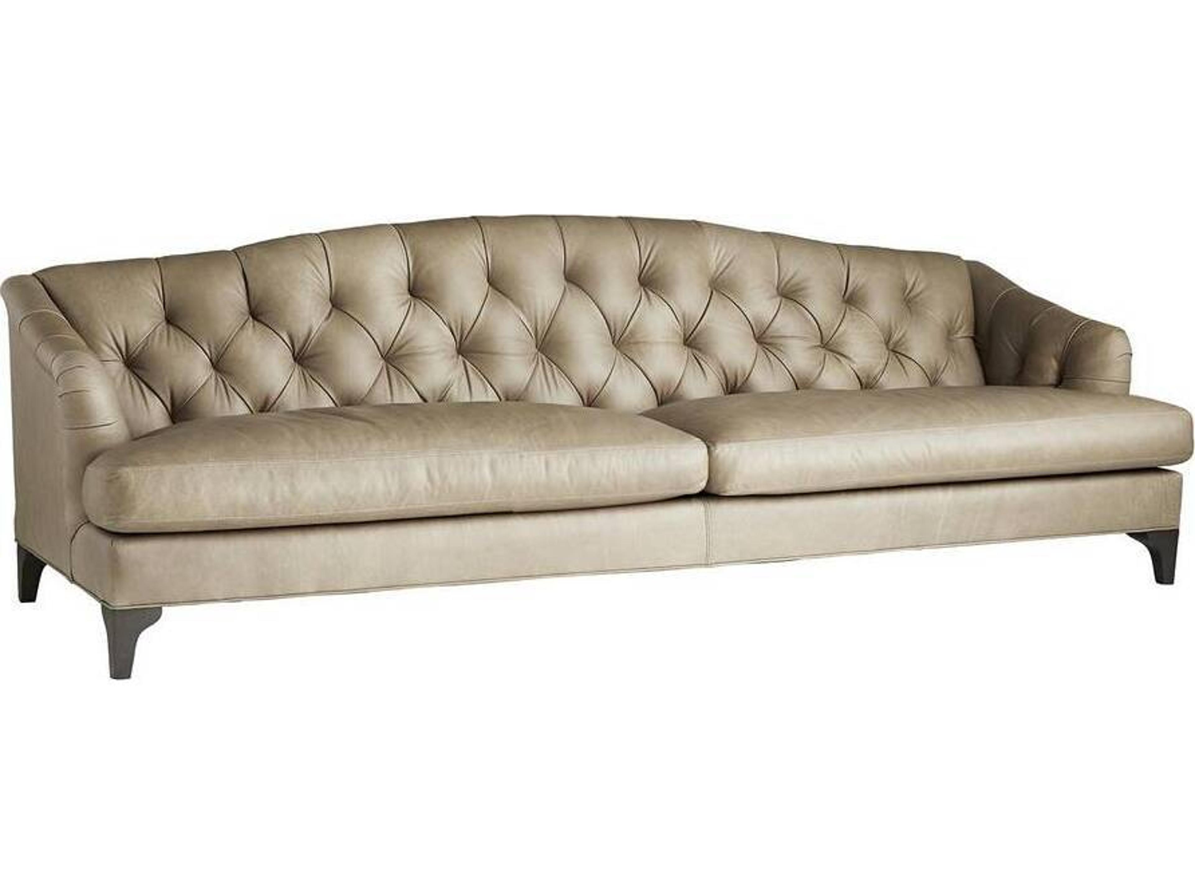 Arteriors Home Klein Mushroom Grey Ash Leather Sofa