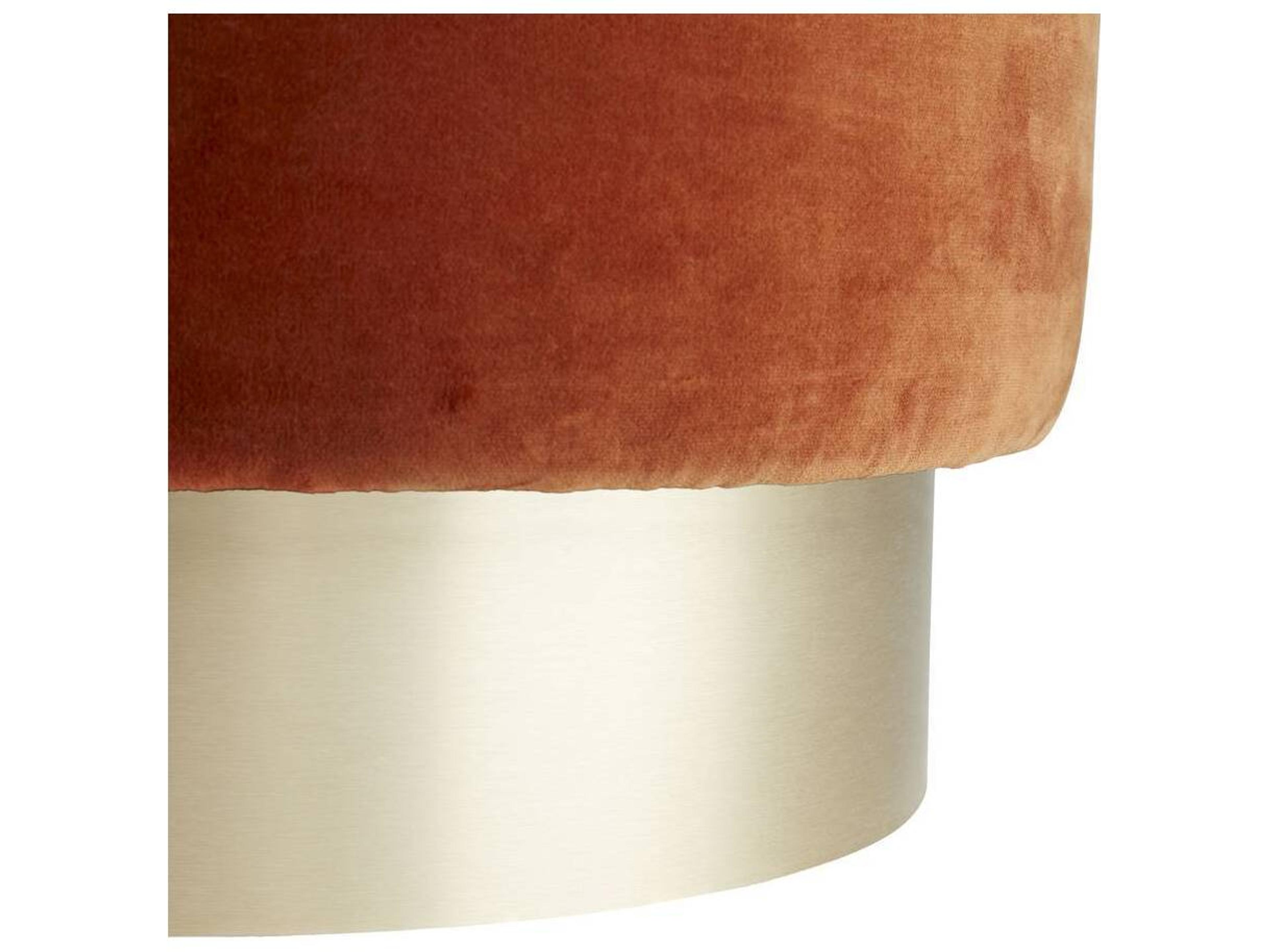 Arteriors Home Avalon Persimmon Velvet Red Upholstered Ottoman