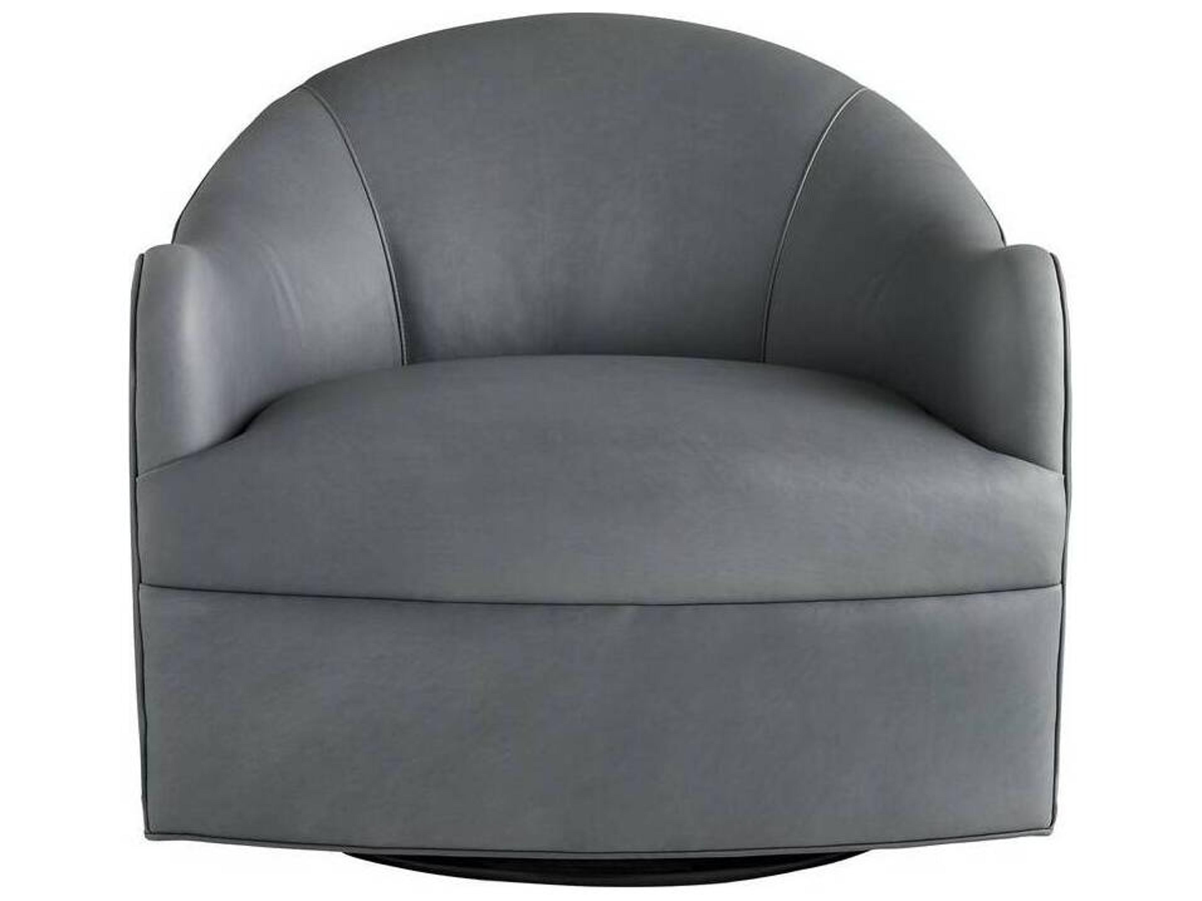 Arteriors Home Delfino Swivel Gray Leather Accent Chair