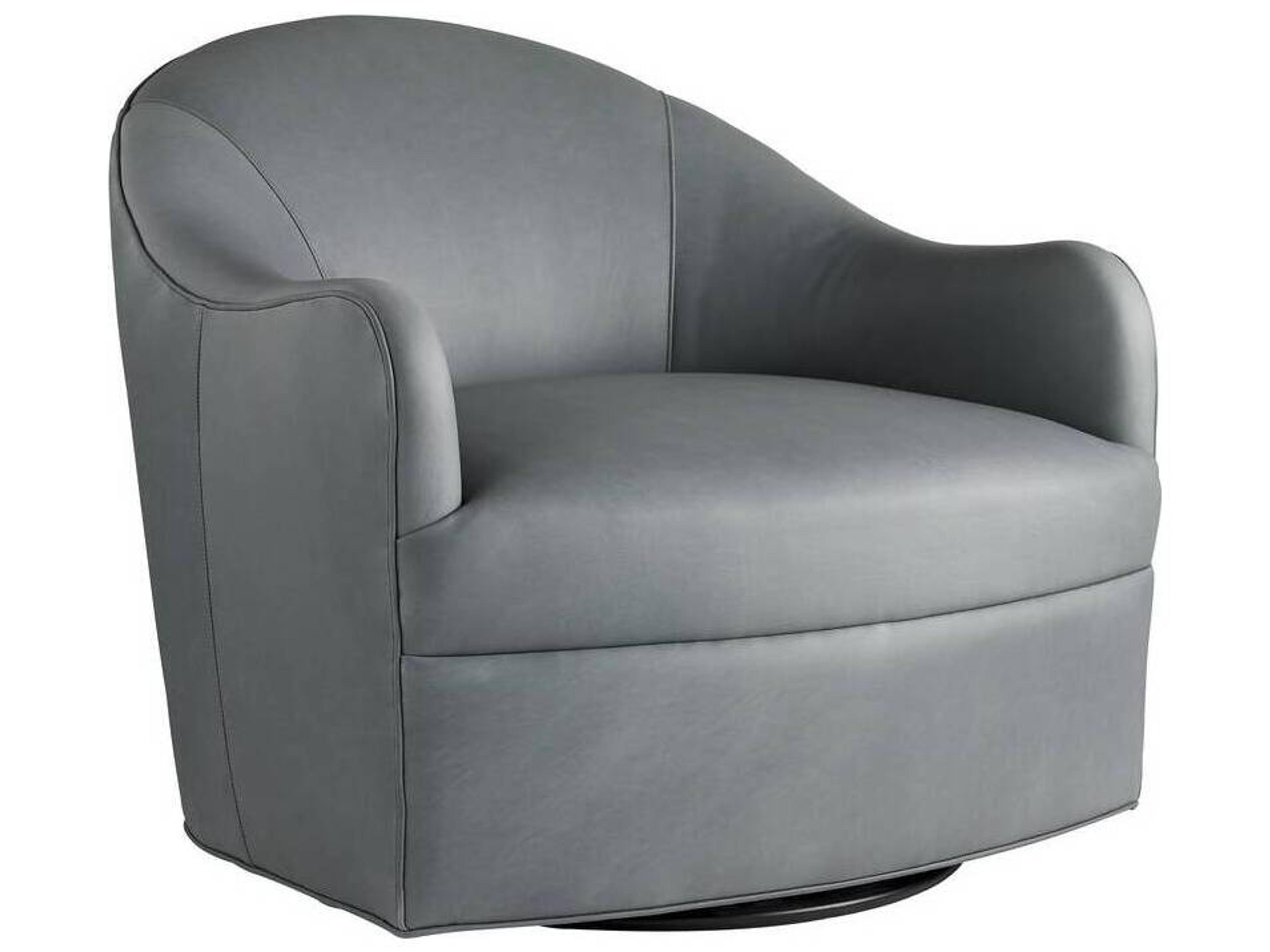 Arteriors Home Delfino Swivel Gray Leather Accent Chair