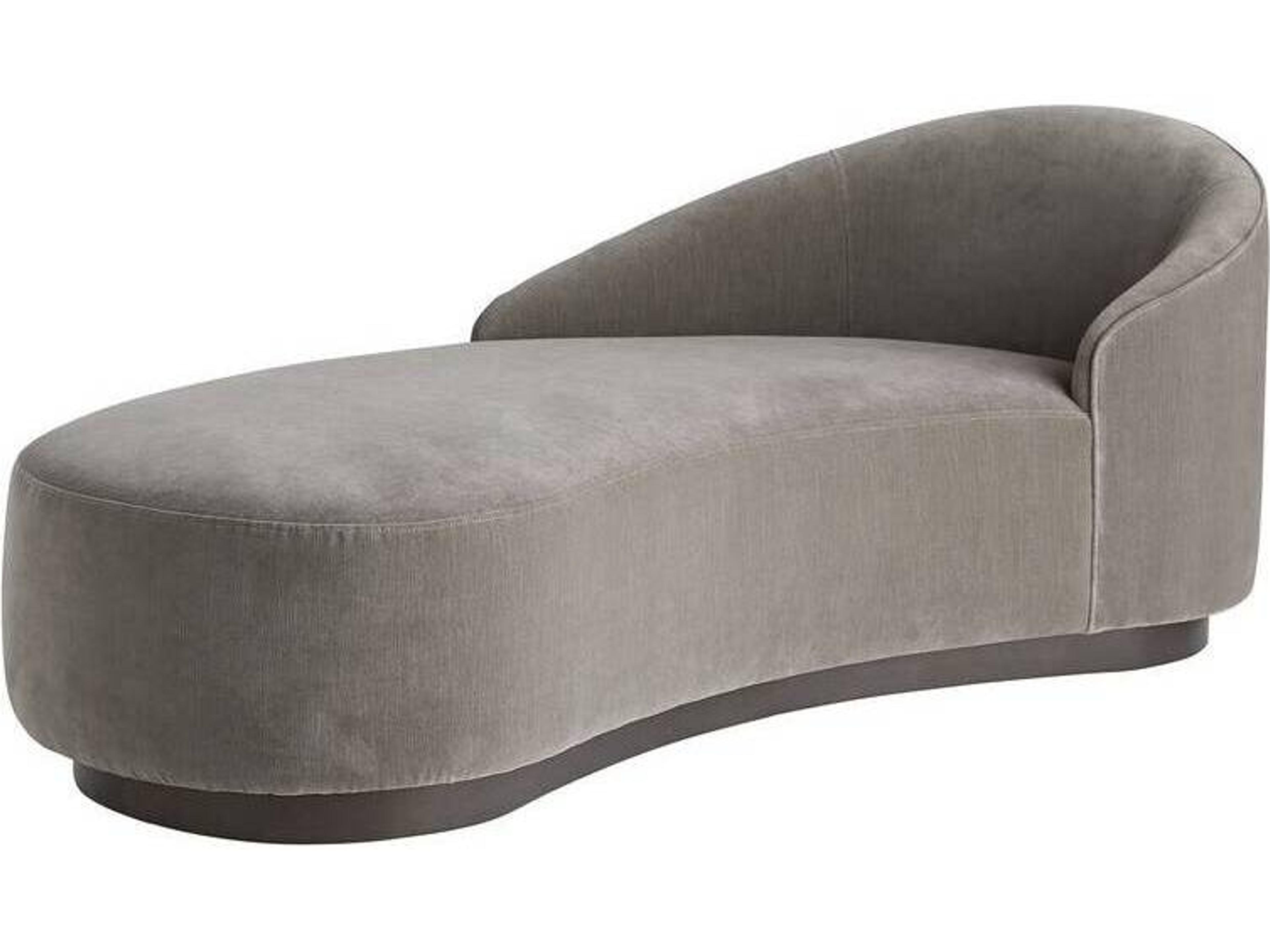 Arteriors Home Turner Sharkskin Velvet Gray Upholstered Chaise