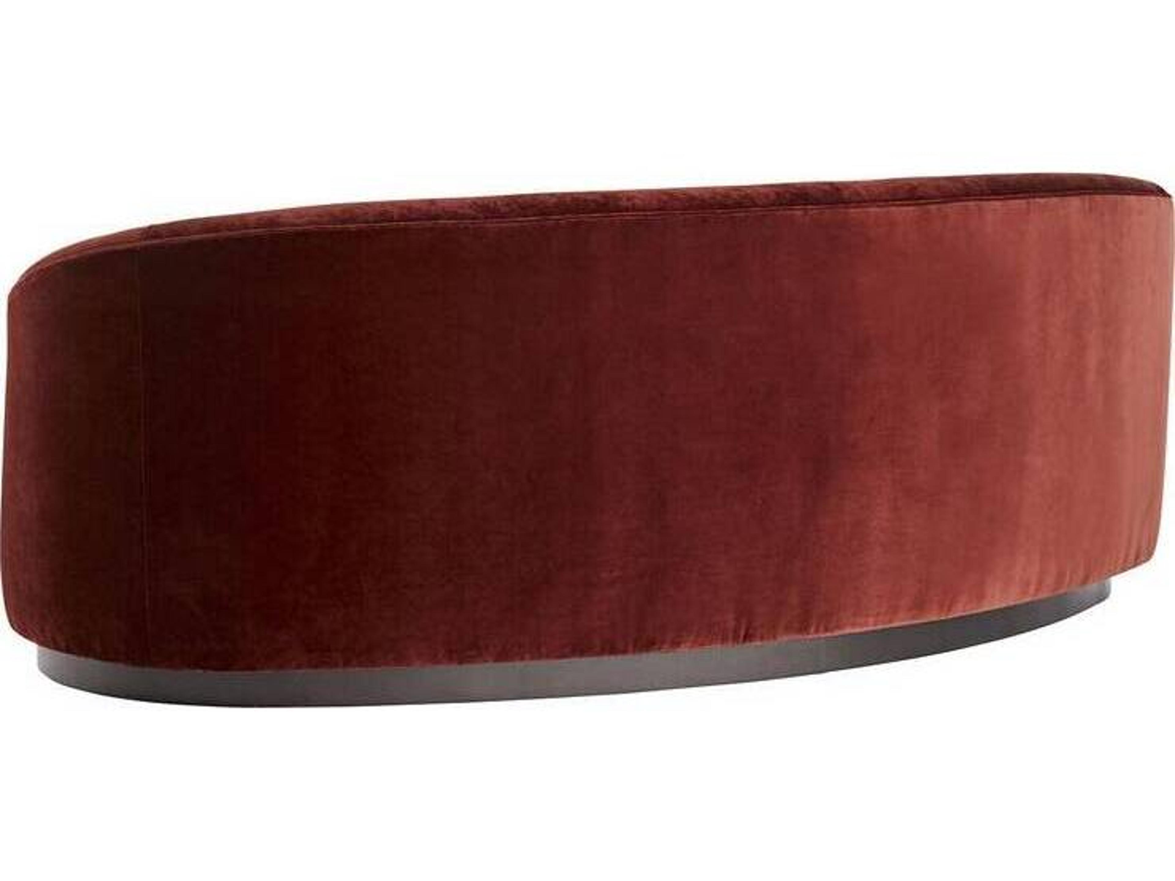 Arteriors Home Turner Paprika Velvet Red Upholstered Sofa