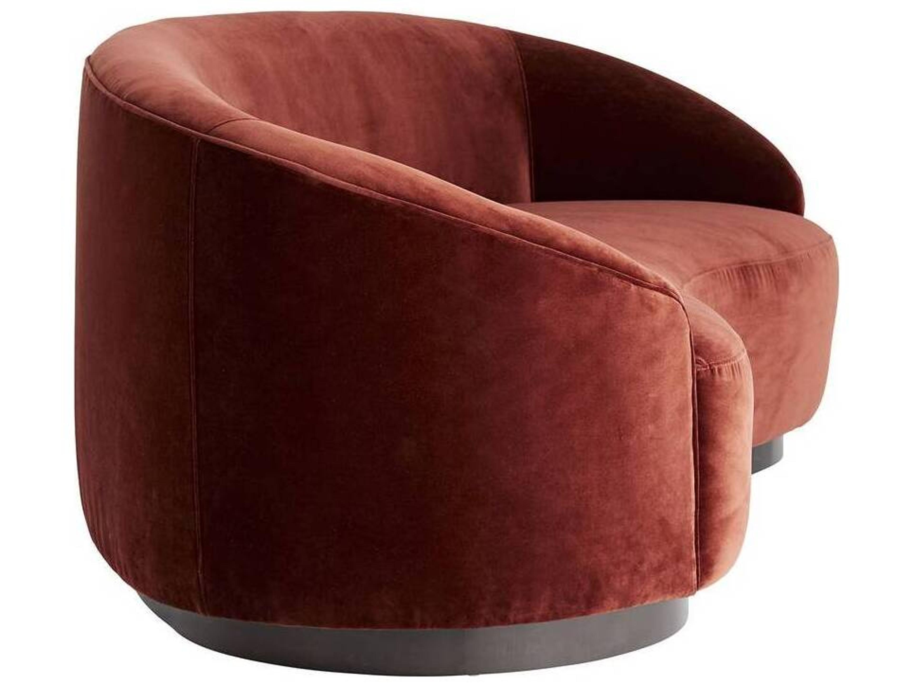 Arteriors Home Turner Paprika Velvet Red Upholstered Sofa