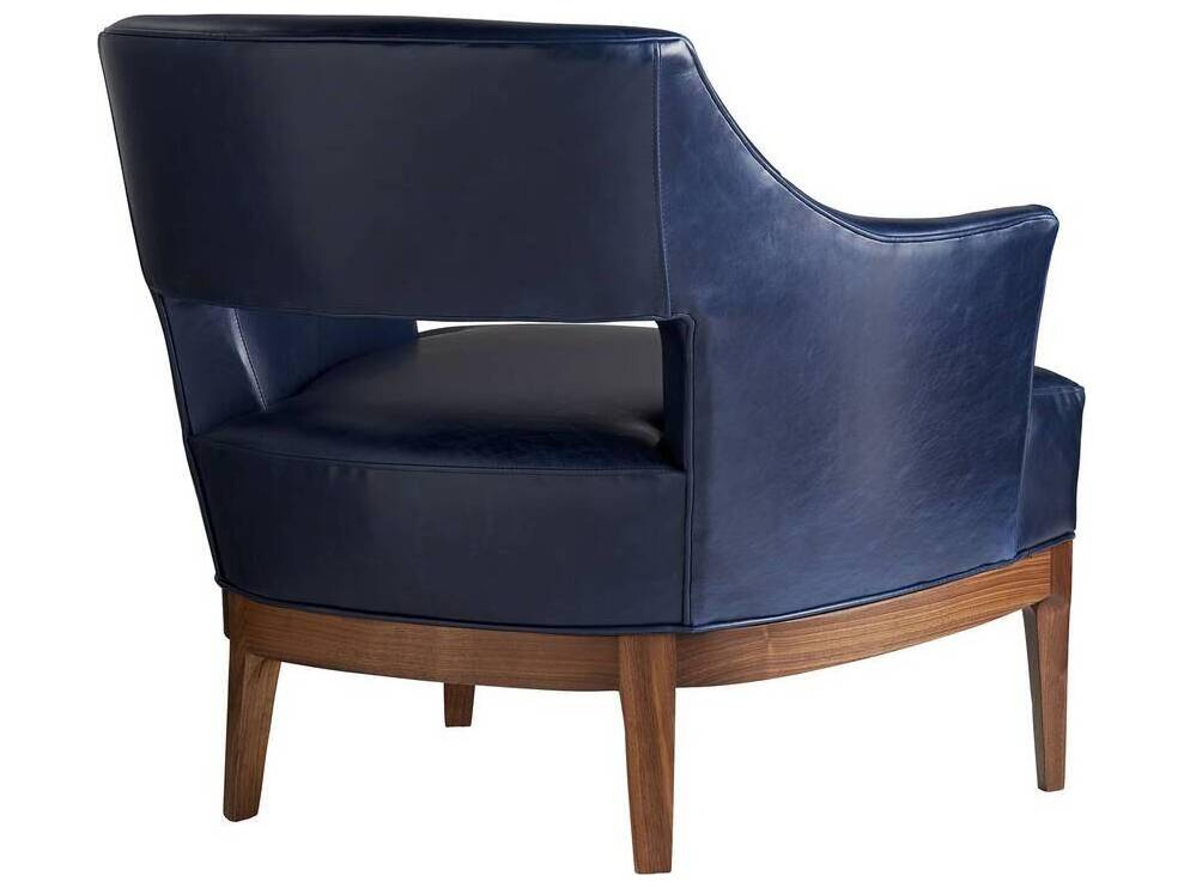 Arteriors Home Laurette Blue Leather Accent Chair