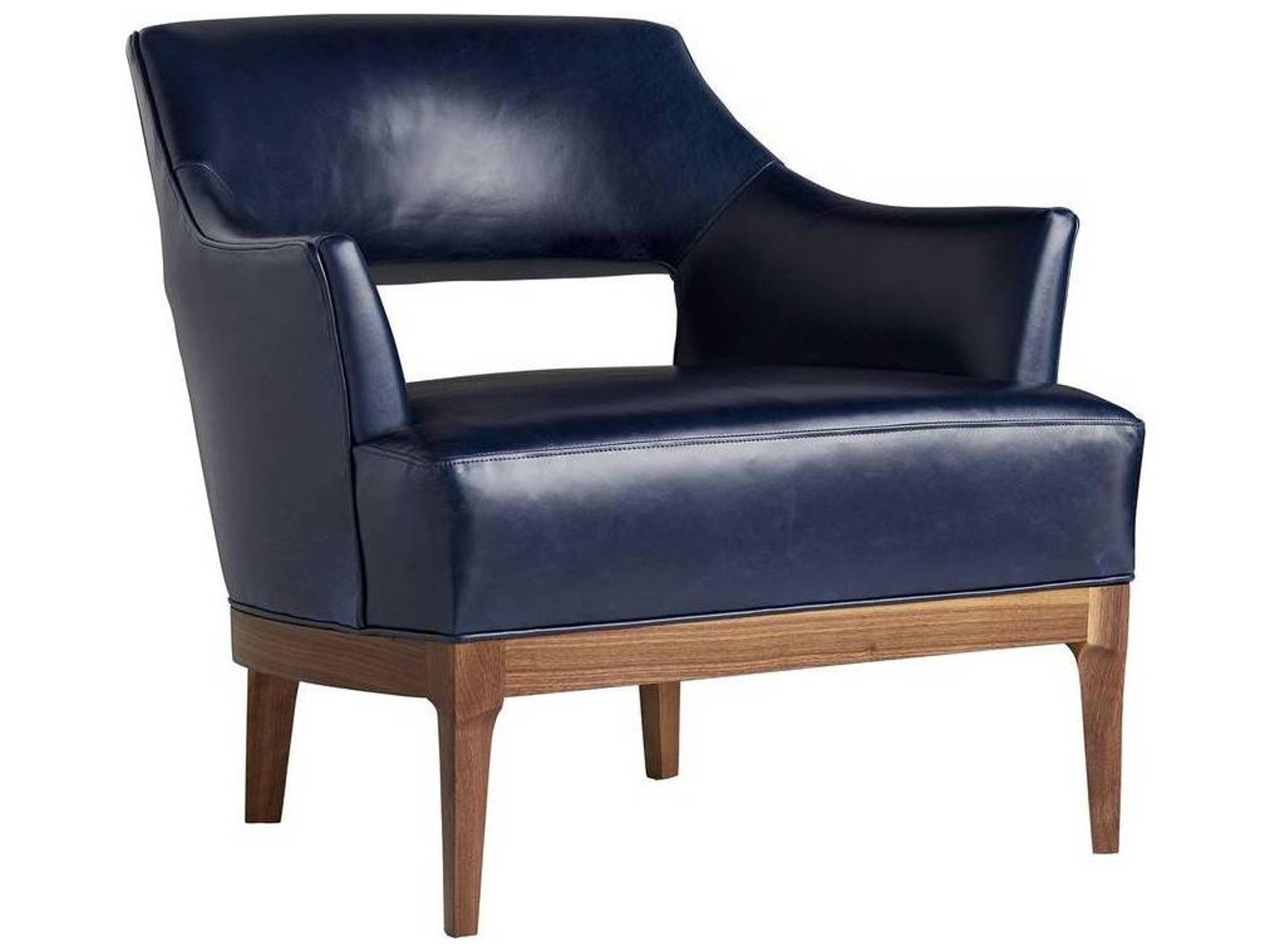 Arteriors Home Laurette Blue Leather Accent Chair