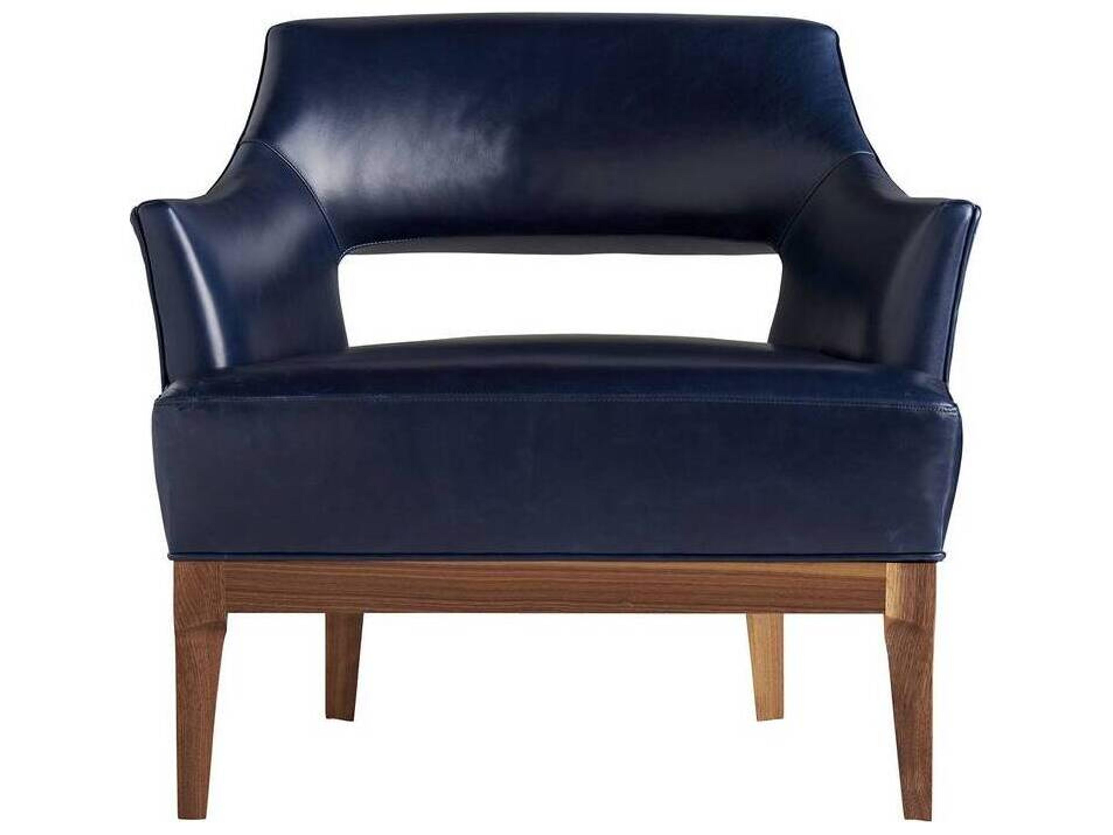 Laurette Leather Accent Chair in Indigo