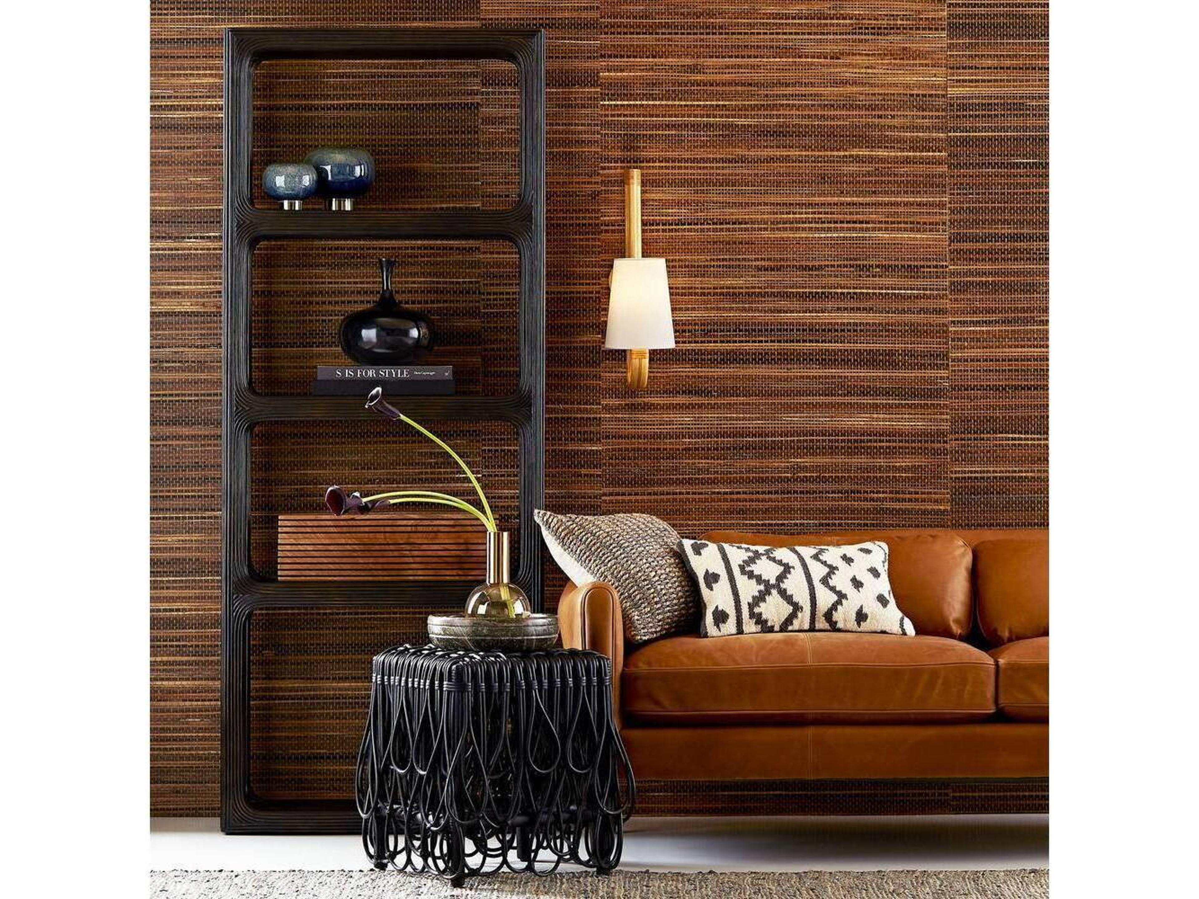 Arteriors Home Vincent Butterscotch Brown Leather Sofa