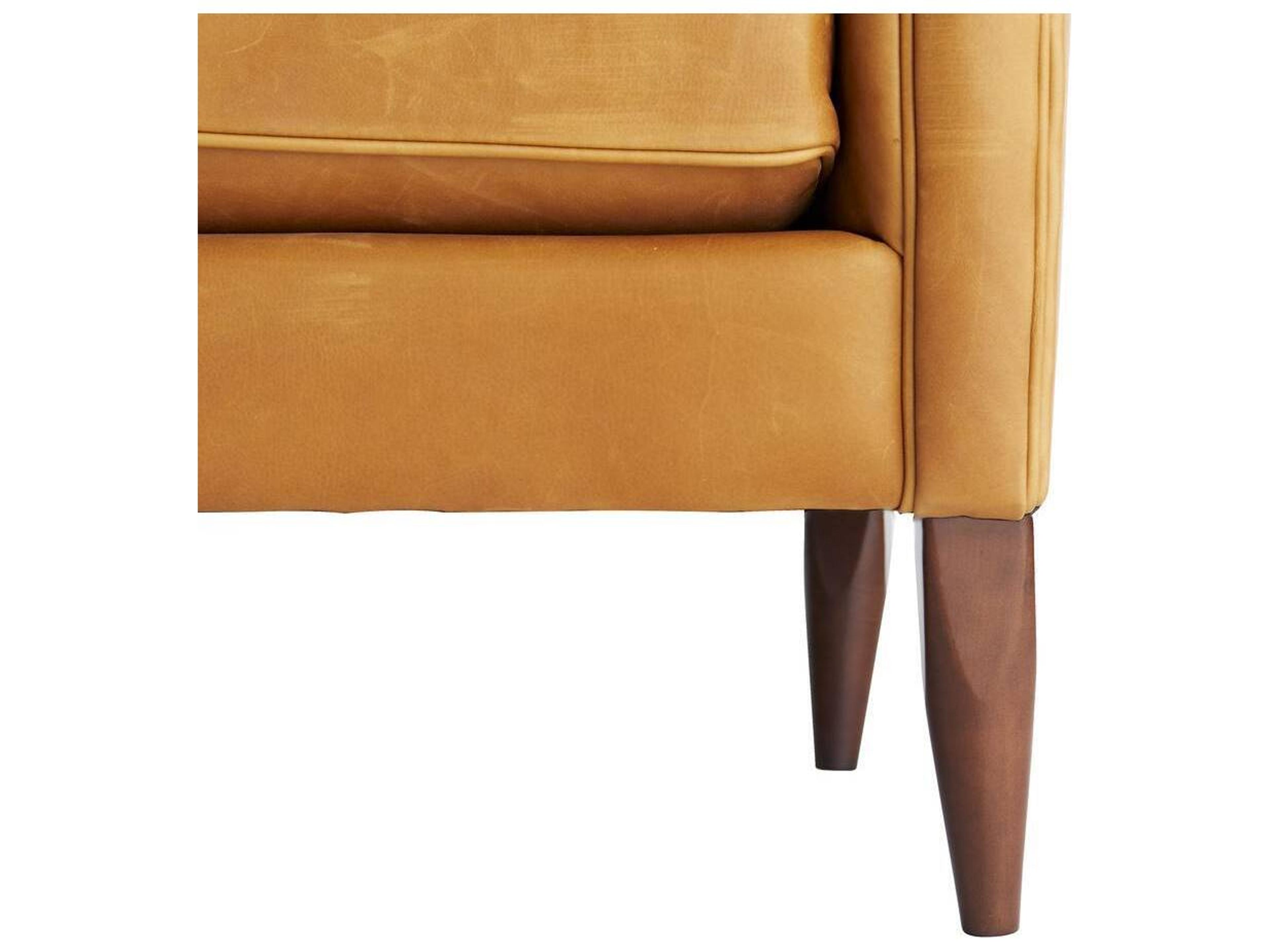Arteriors Home Vincent Butterscotch Brown Leather Sofa