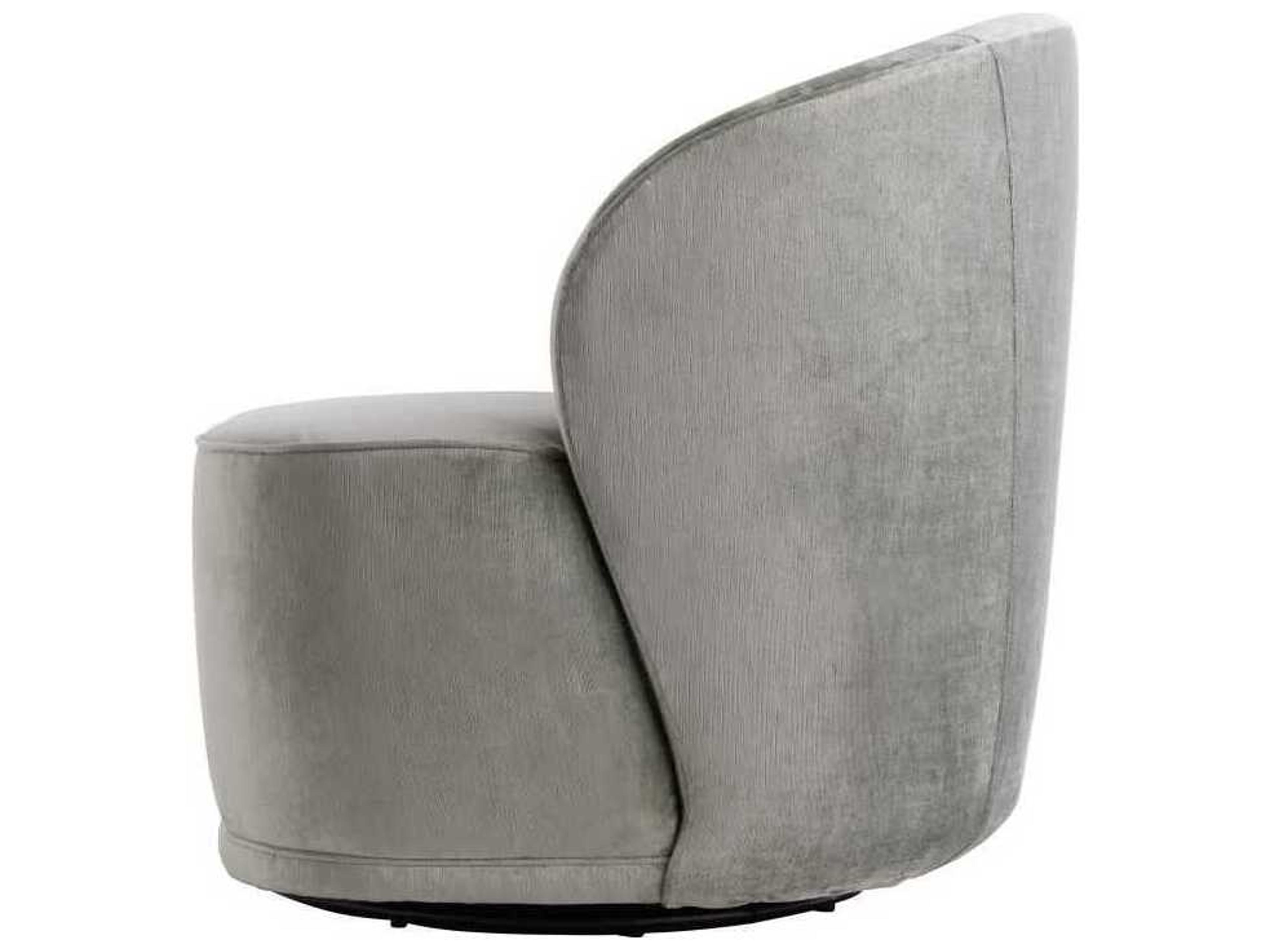 Arteriors Home Swivel Gray Velvet Accent Chair