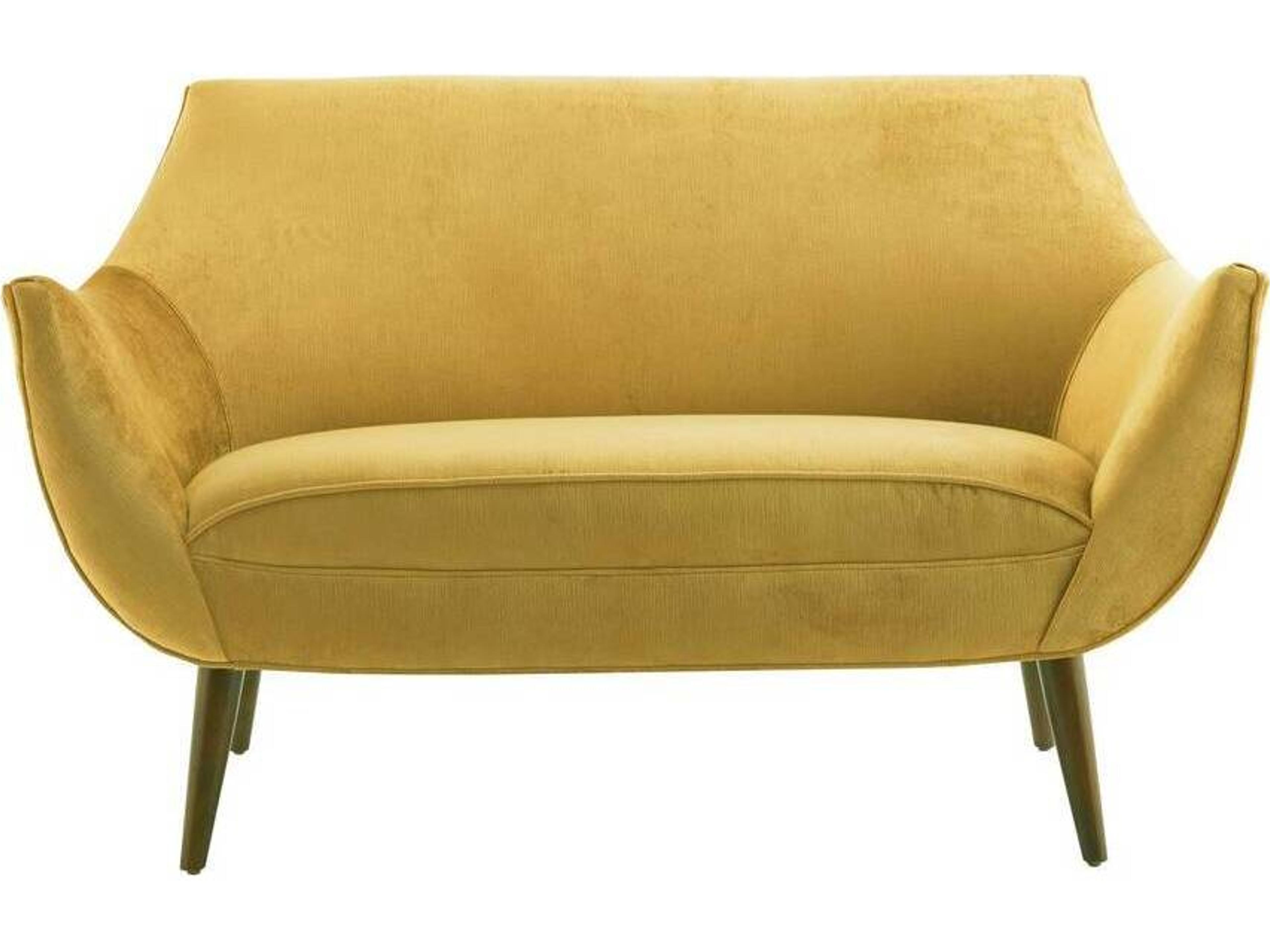 Leandro Settee Marigold Velvet Loveseat