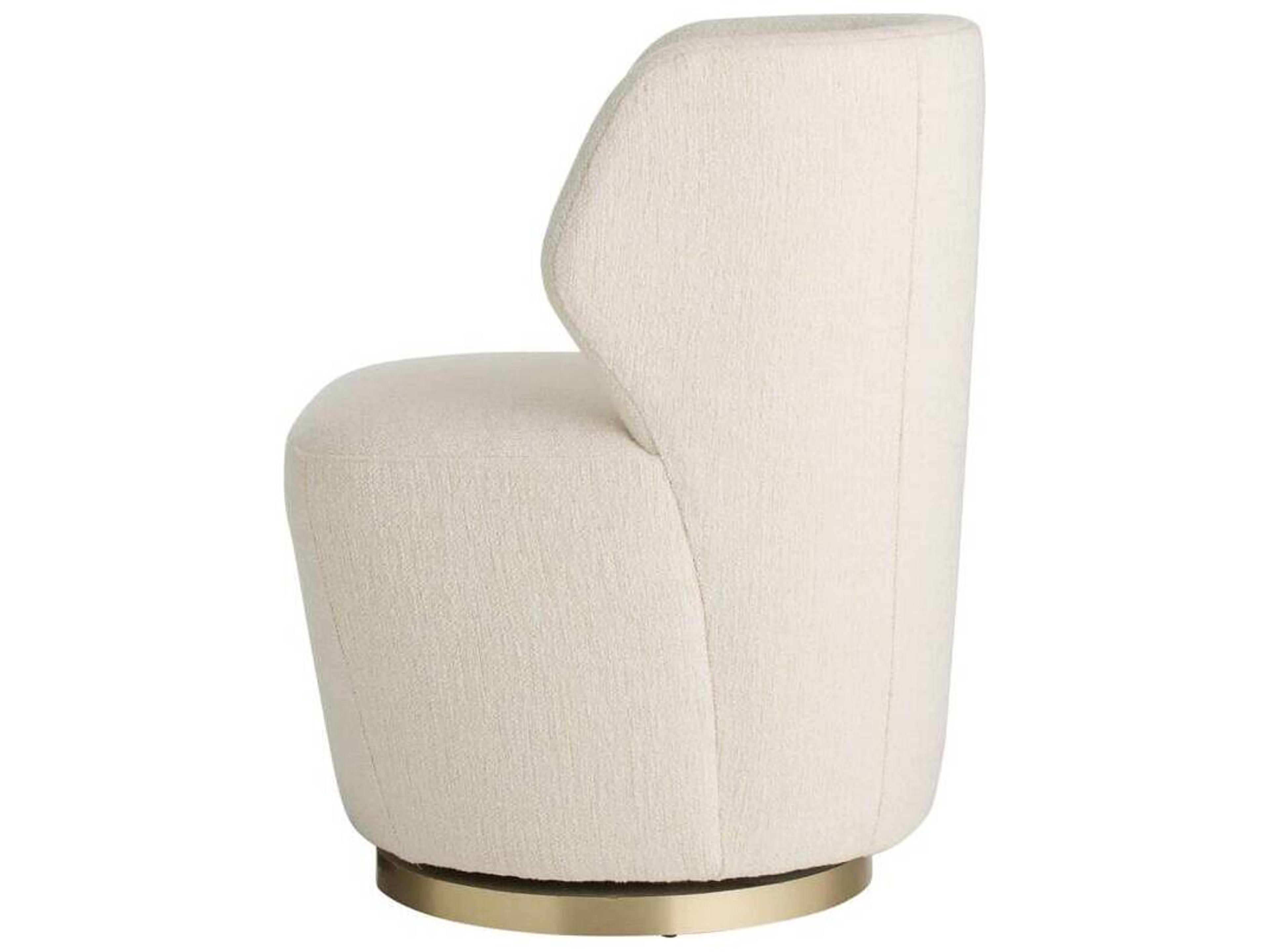 Arteriors Home Poppy Swivel White Accent Chair