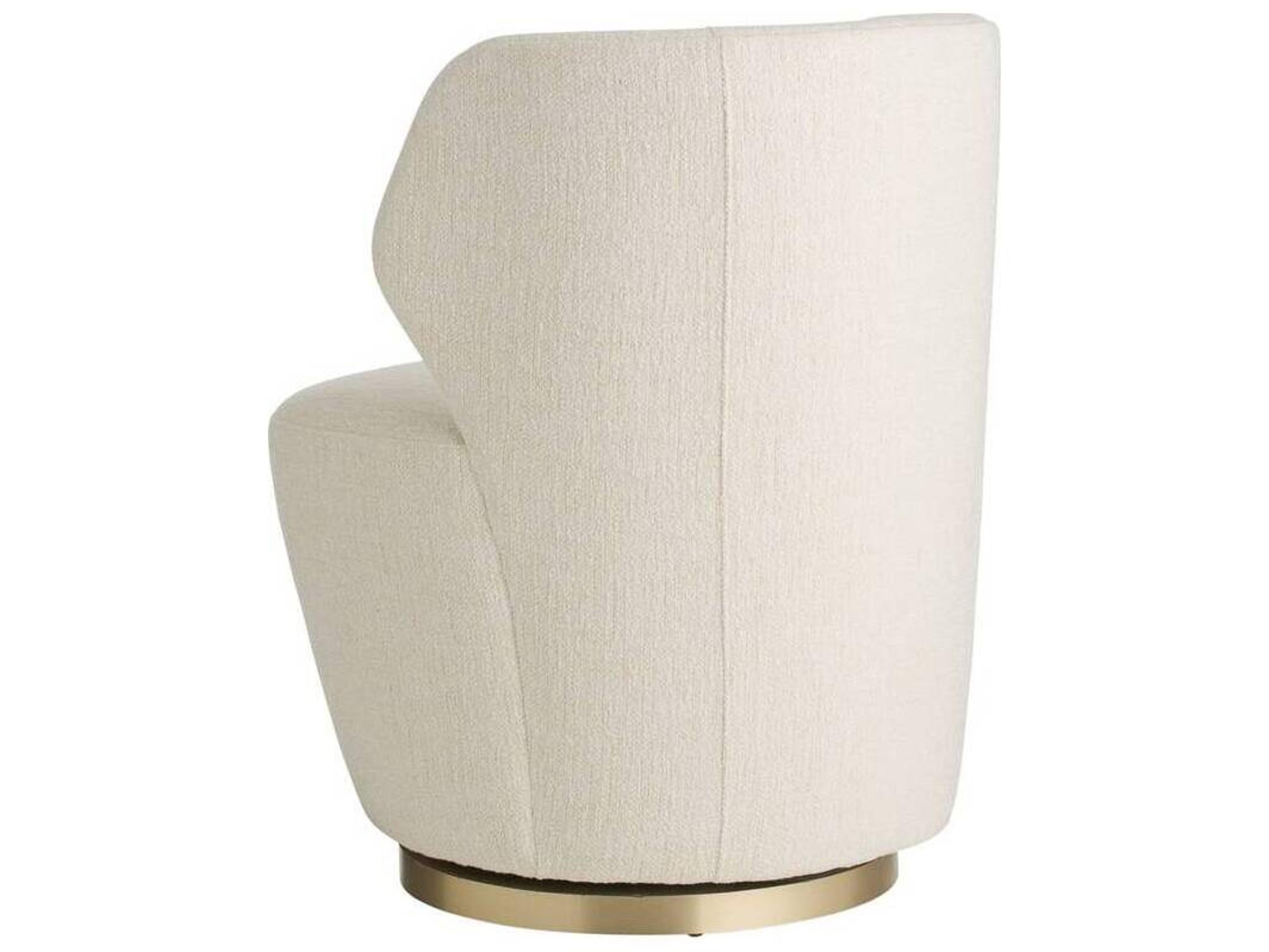 Arteriors Home Poppy Swivel White Accent Chair