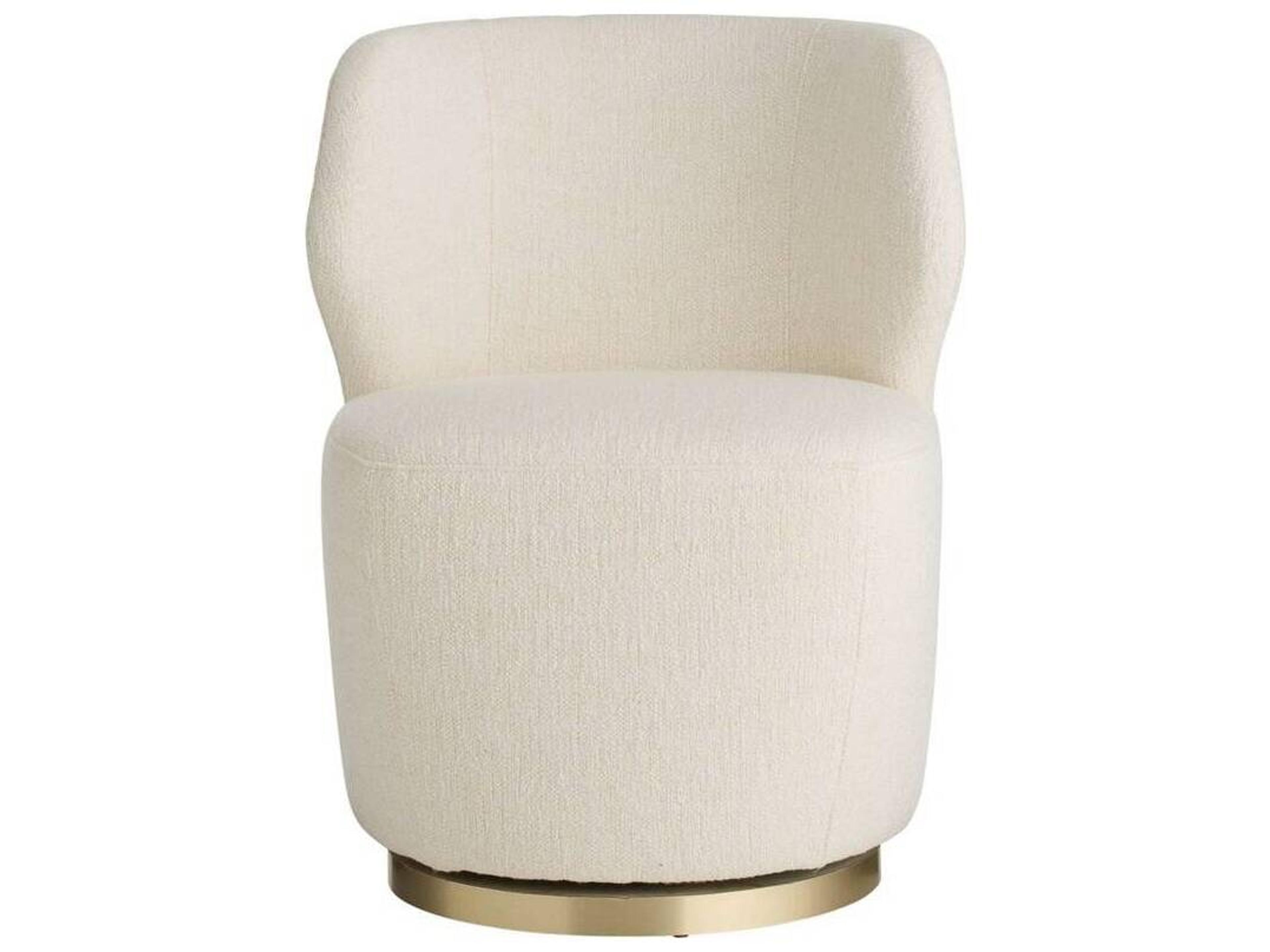 Poppy Swivel Accent Chair Cloud Boucle Champagne Base