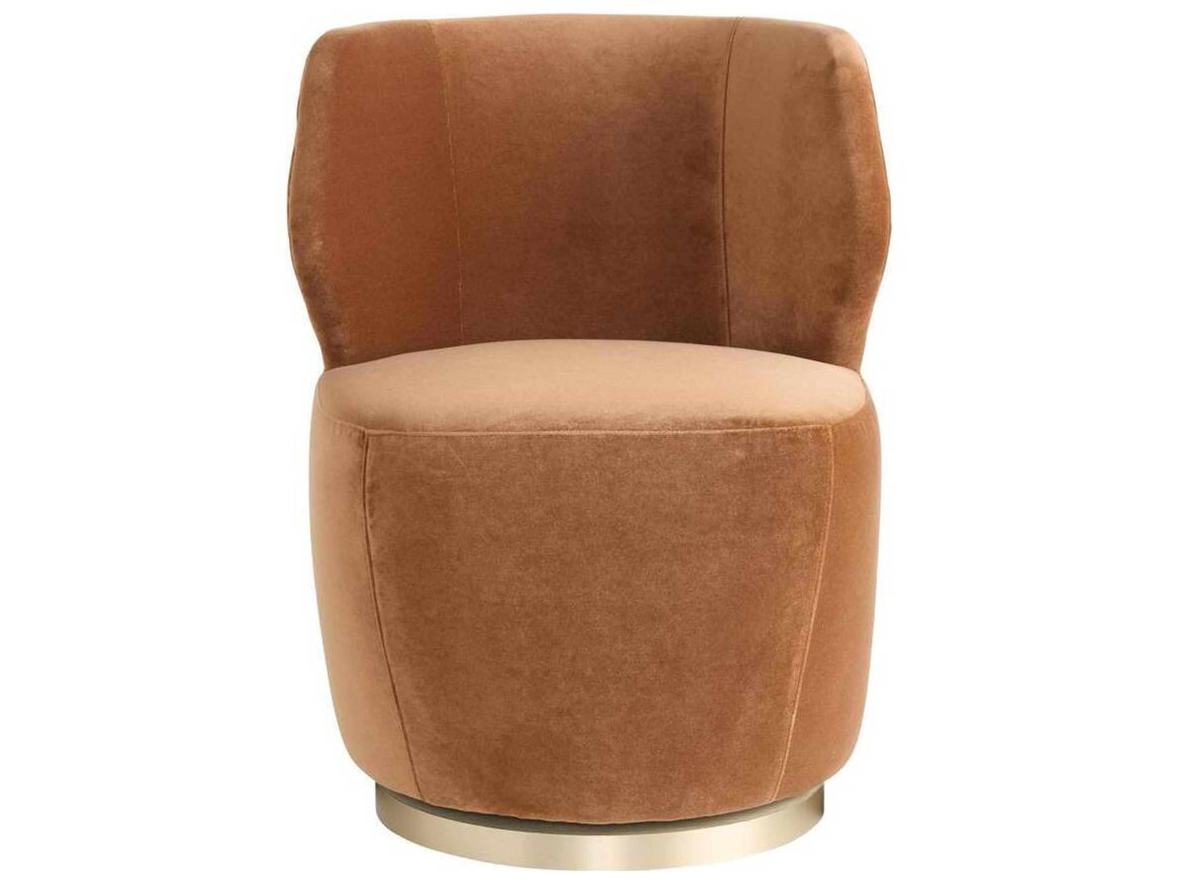 Poppy Cider Velvet Swivel Accent Chair