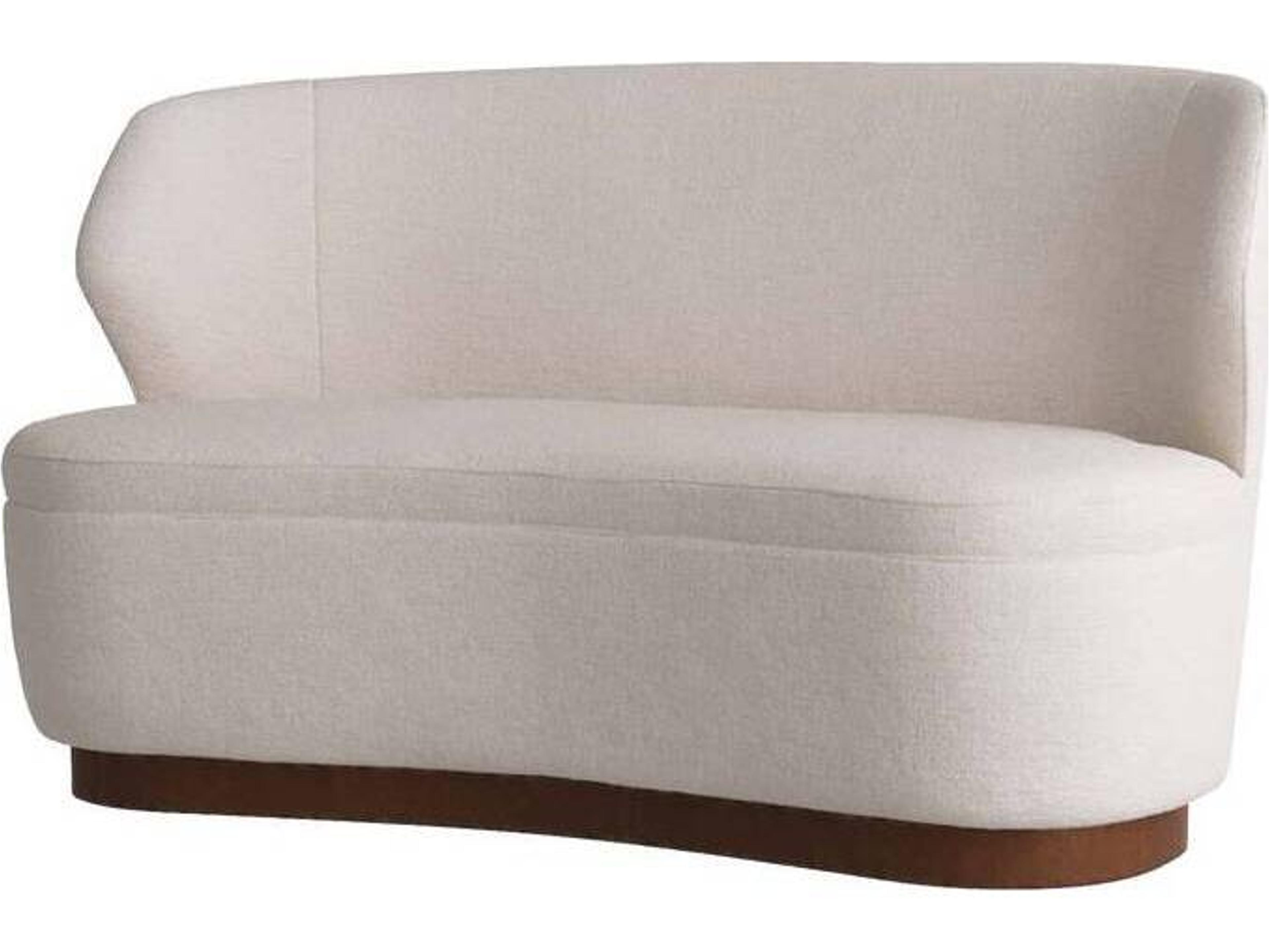 Arteriors Home Pasadena Cloud Dark Walnut White Upholstered Loveseat