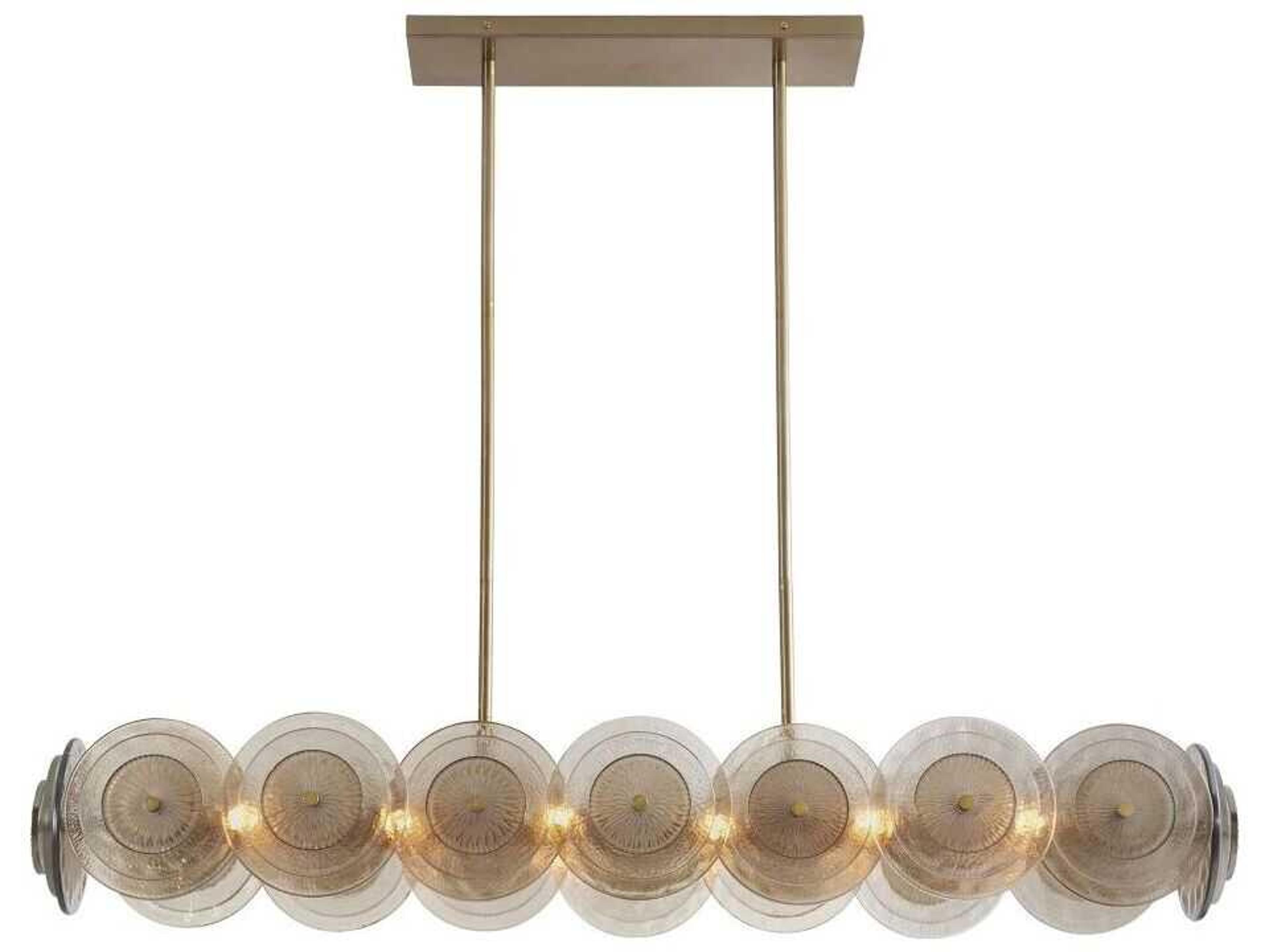 Arteriors Home Kinlee 12-Light Antique Brass Linear Island Pendant